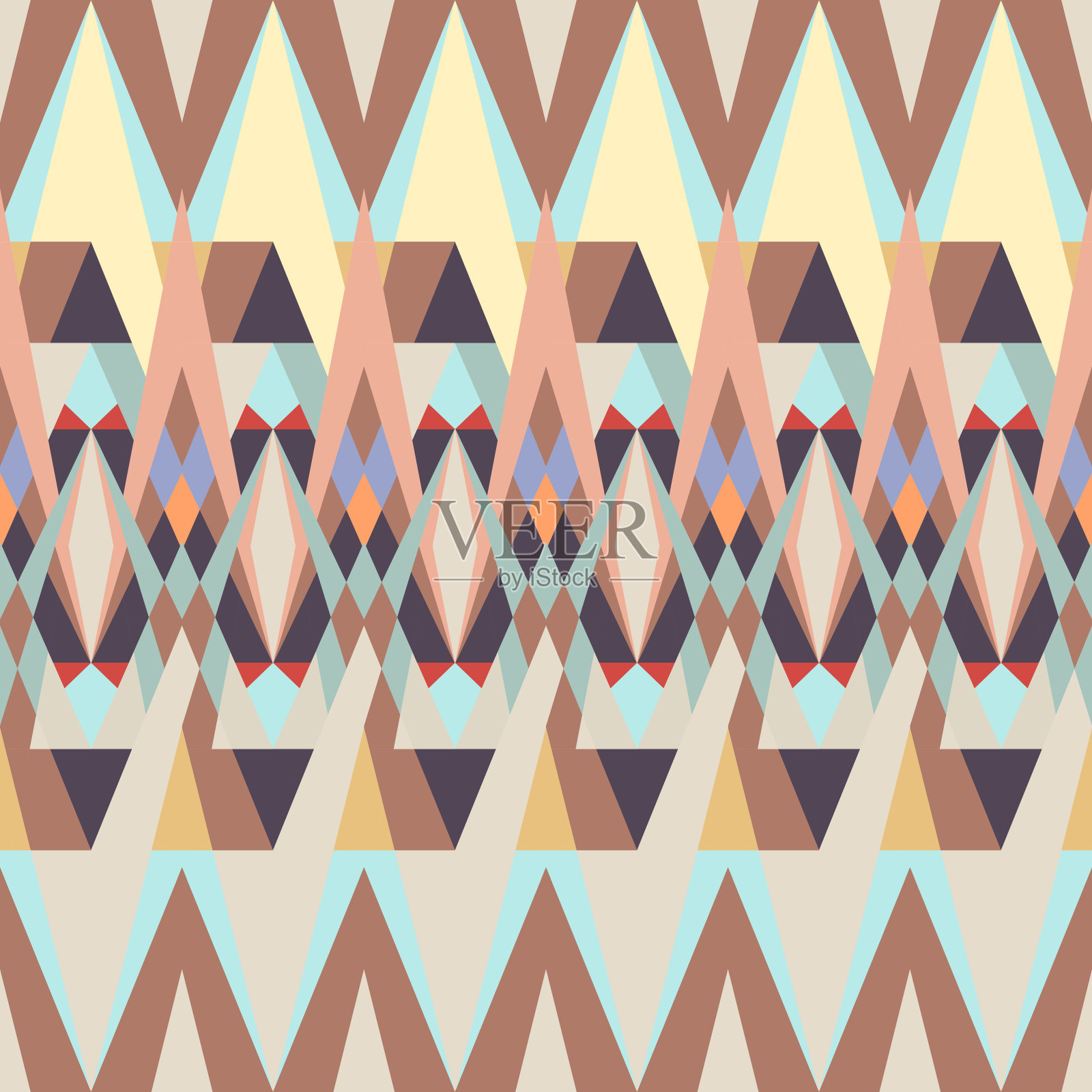 抽象矢量几何图案在柔和的颜色织物插画图片素材