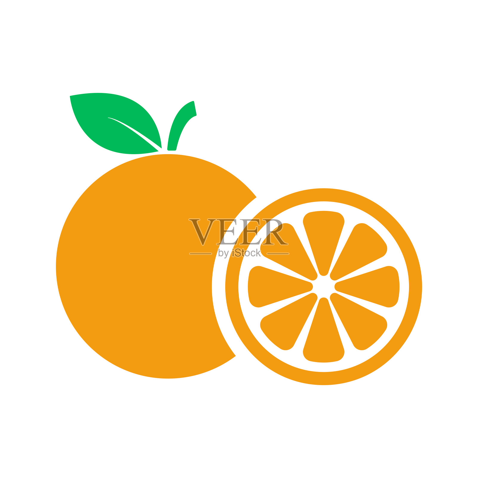 橙色水果图标设计元素图片