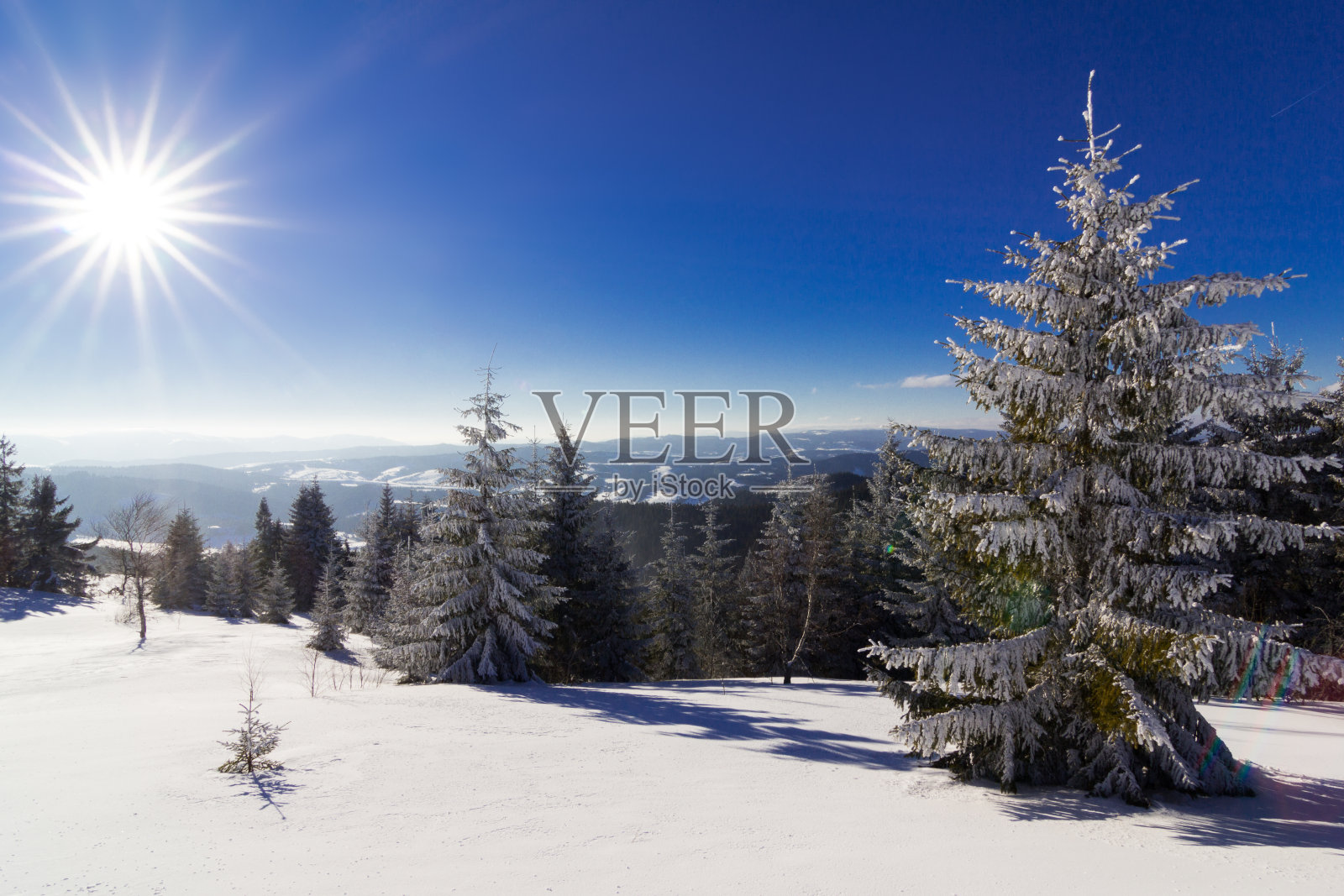 山的冬景照片摄影图片