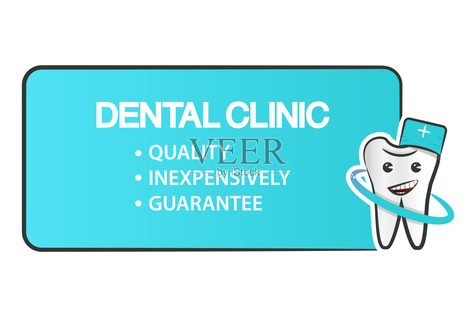 牙科医生和口腔医学文本框的矢量插图插画图片素材
