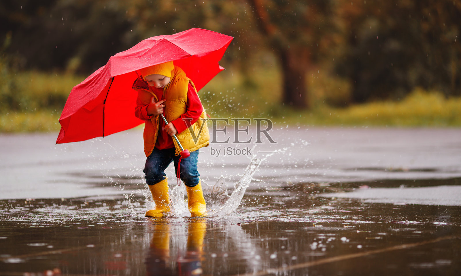 打雨伞的小男孩图片素材-编号26811363-图行天下