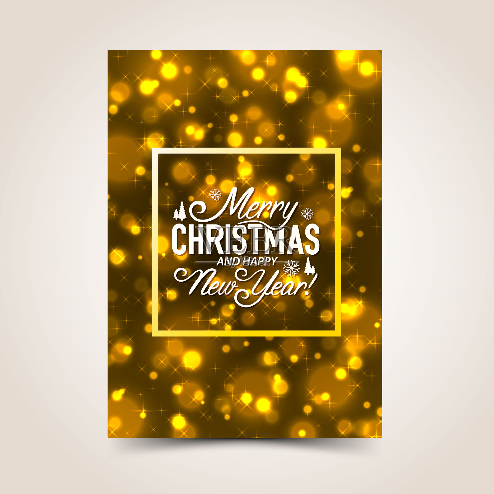圣诞快乐设计背景封面模糊灯光。矢量图设计模板素材
