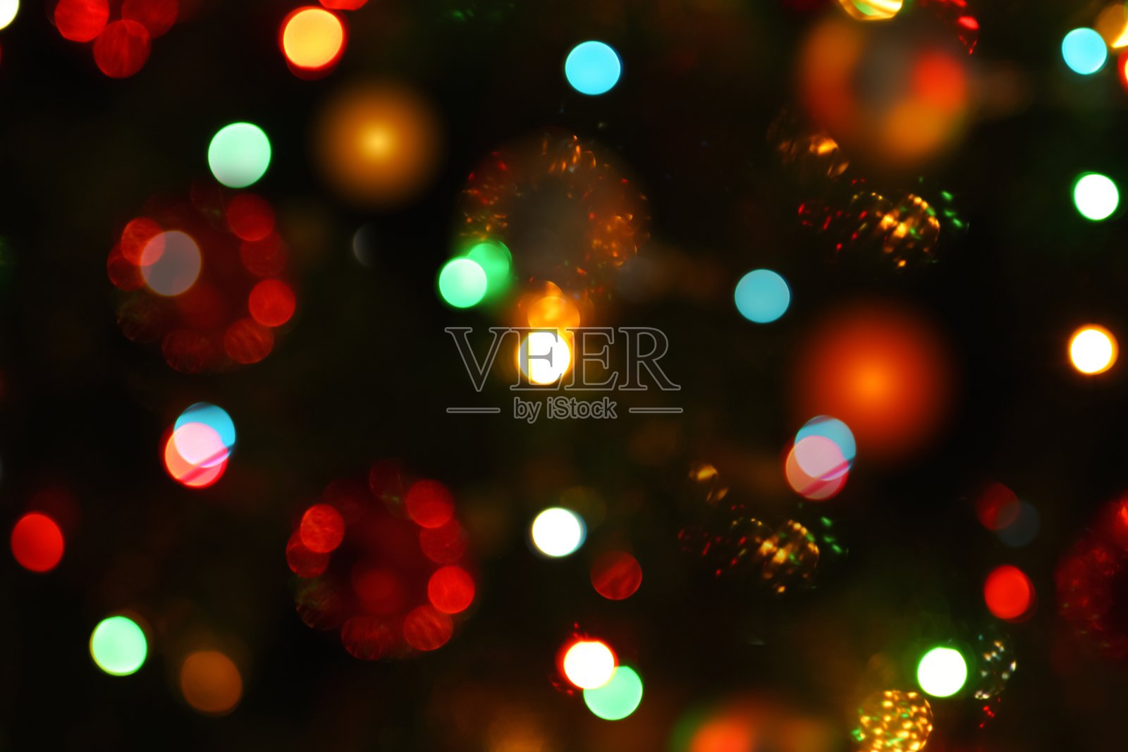 圣诞灯光散焦背景照片摄影图片