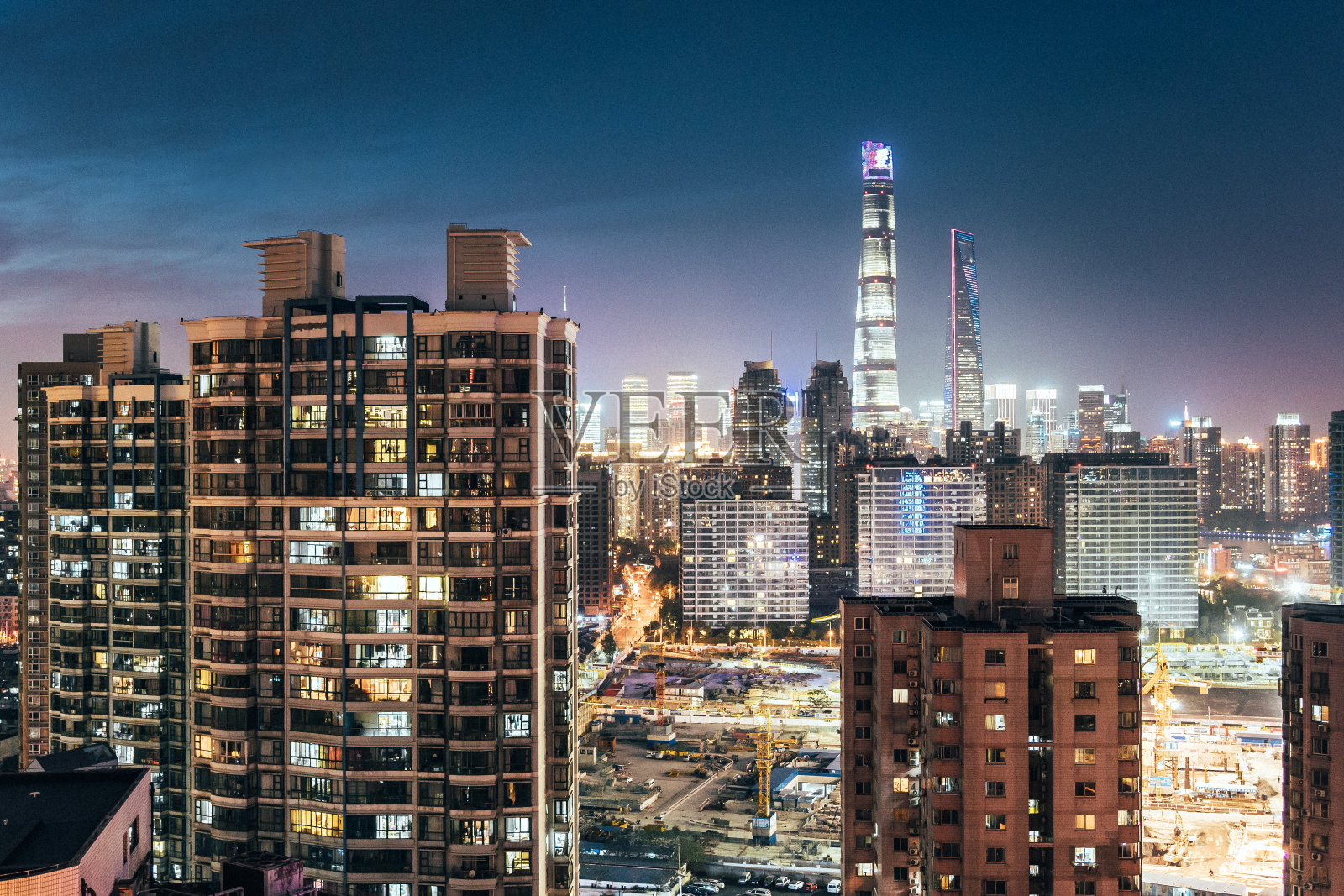 上海的天际线和城市景观照片摄影图片