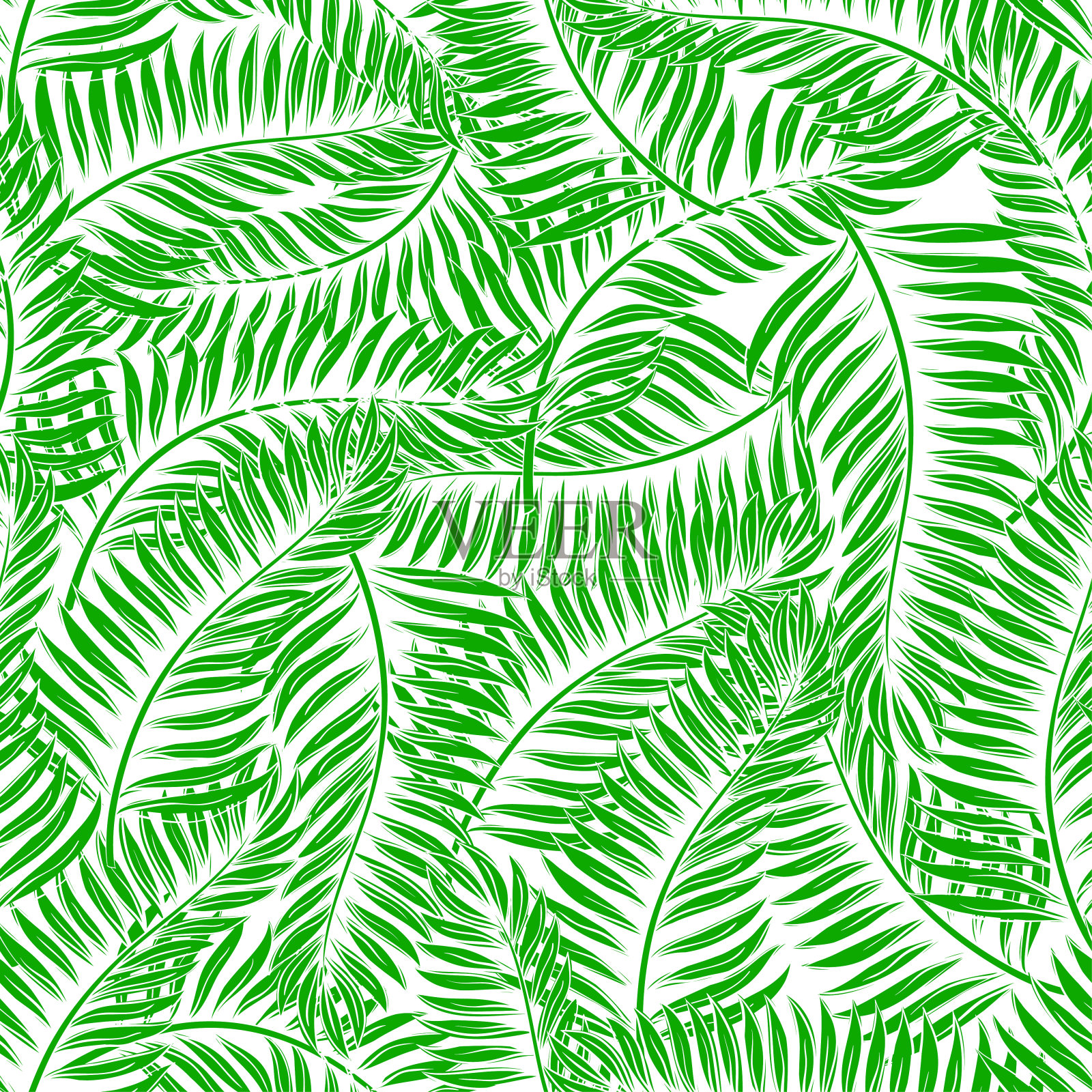 无缝的棕榈叶插画图片素材