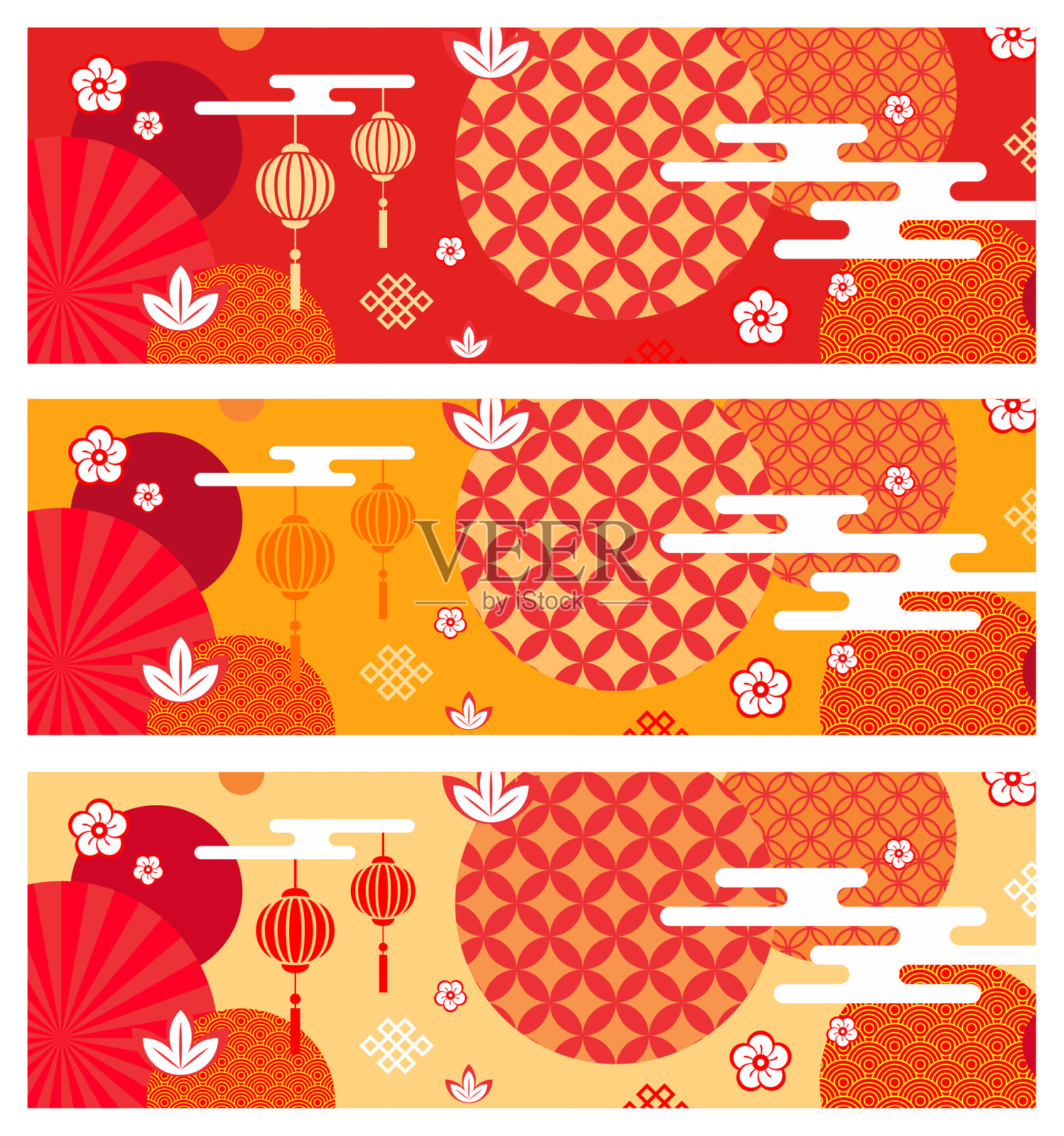 中国新年背景-彩色插图插画图片素材