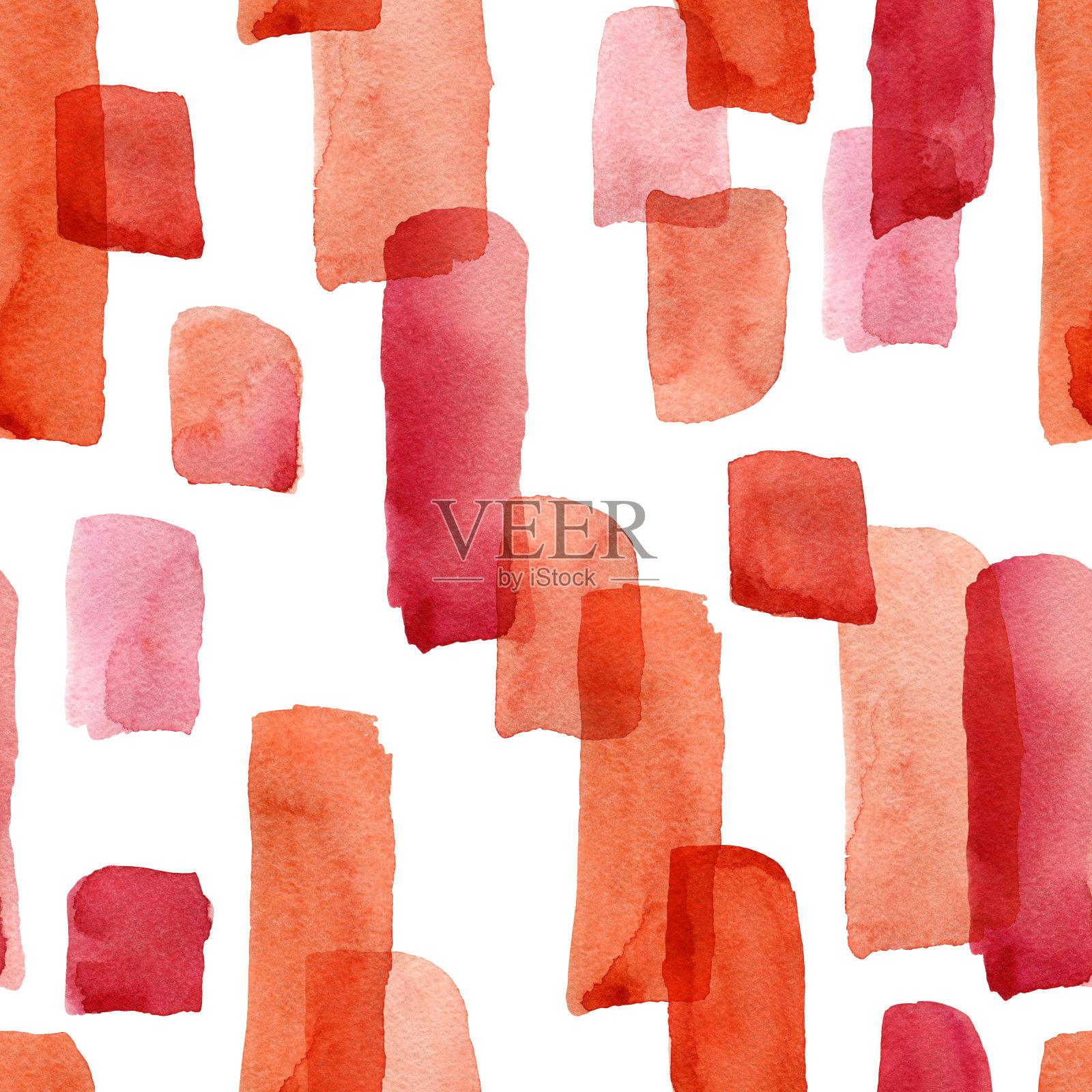 无缝模式水彩红色和粉红色污渍插画图片素材
