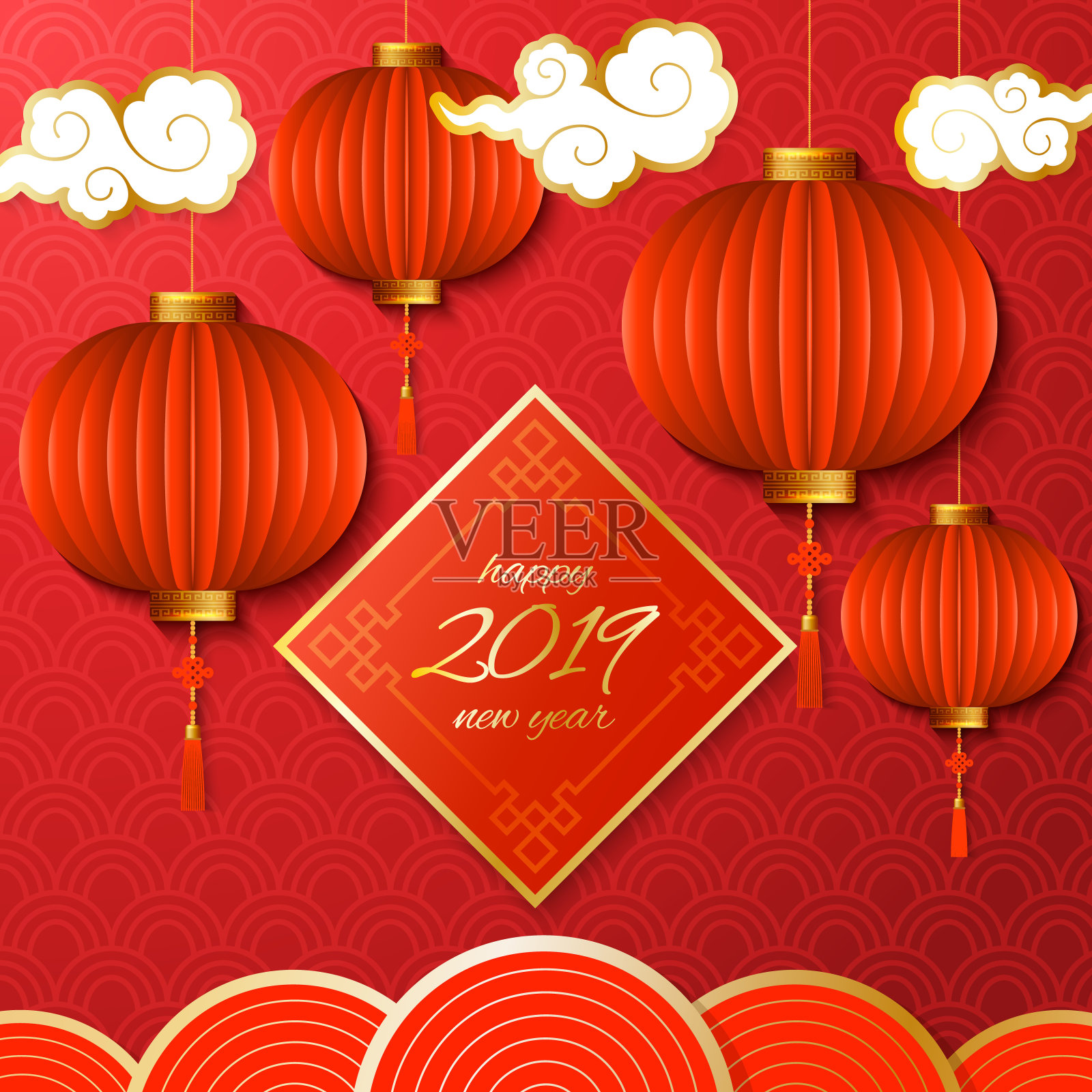 中国新年背景插画图片素材