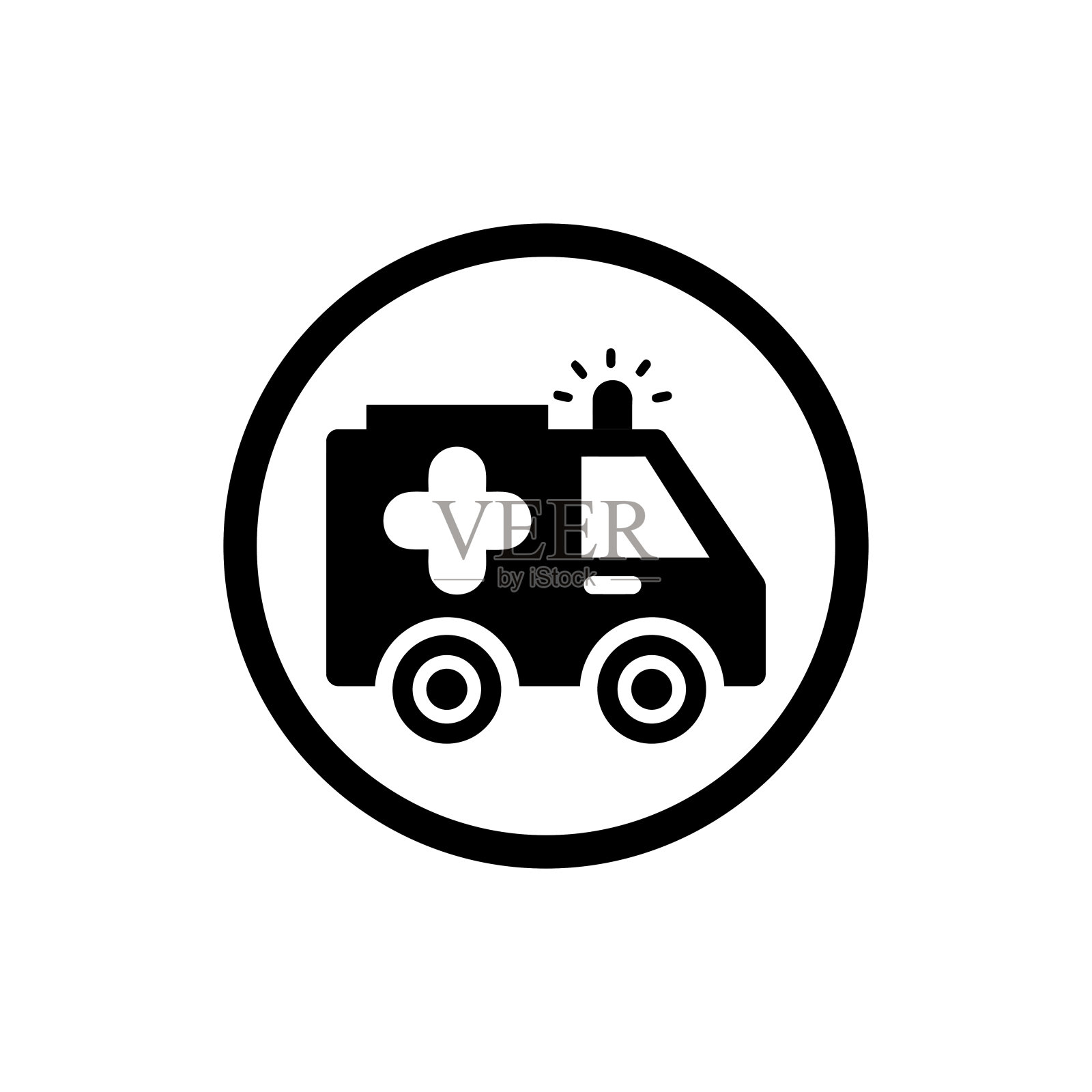 救护车，汽车，紧急情况，医疗，医疗黑色彩色图标图标素材