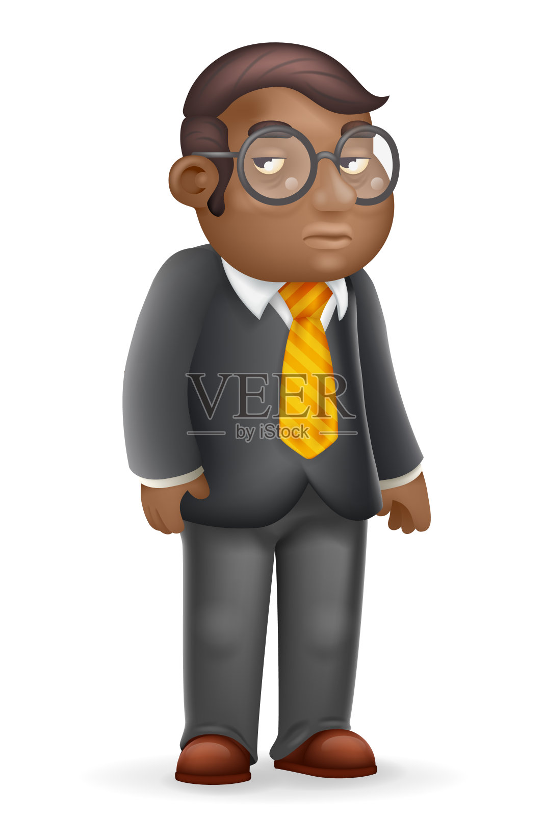 非裔美籍欧洲经理成人商人尊重老板工人3d卡通设计矢量插图设计元素图片
