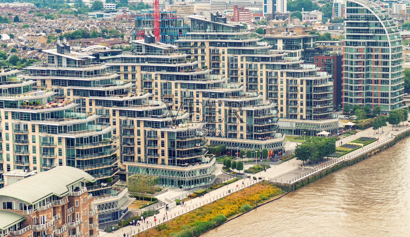 伦敦和泰晤士河的鸟瞰图照片摄影图片