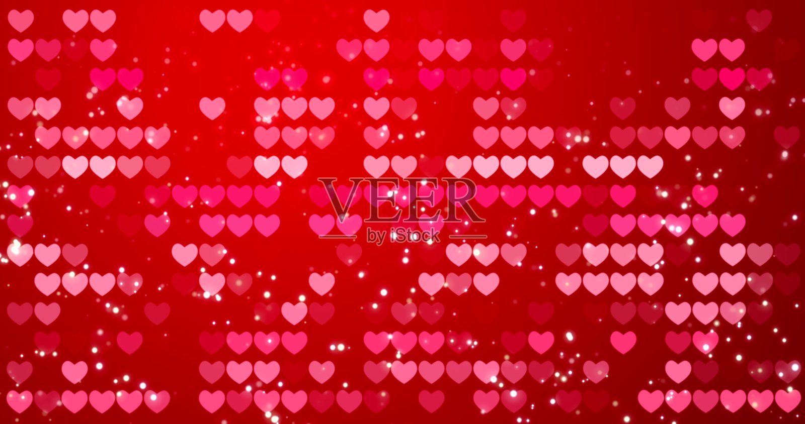 红心和五彩纸屑纹理。情人节快乐的背景。循环4 k插画图片素材