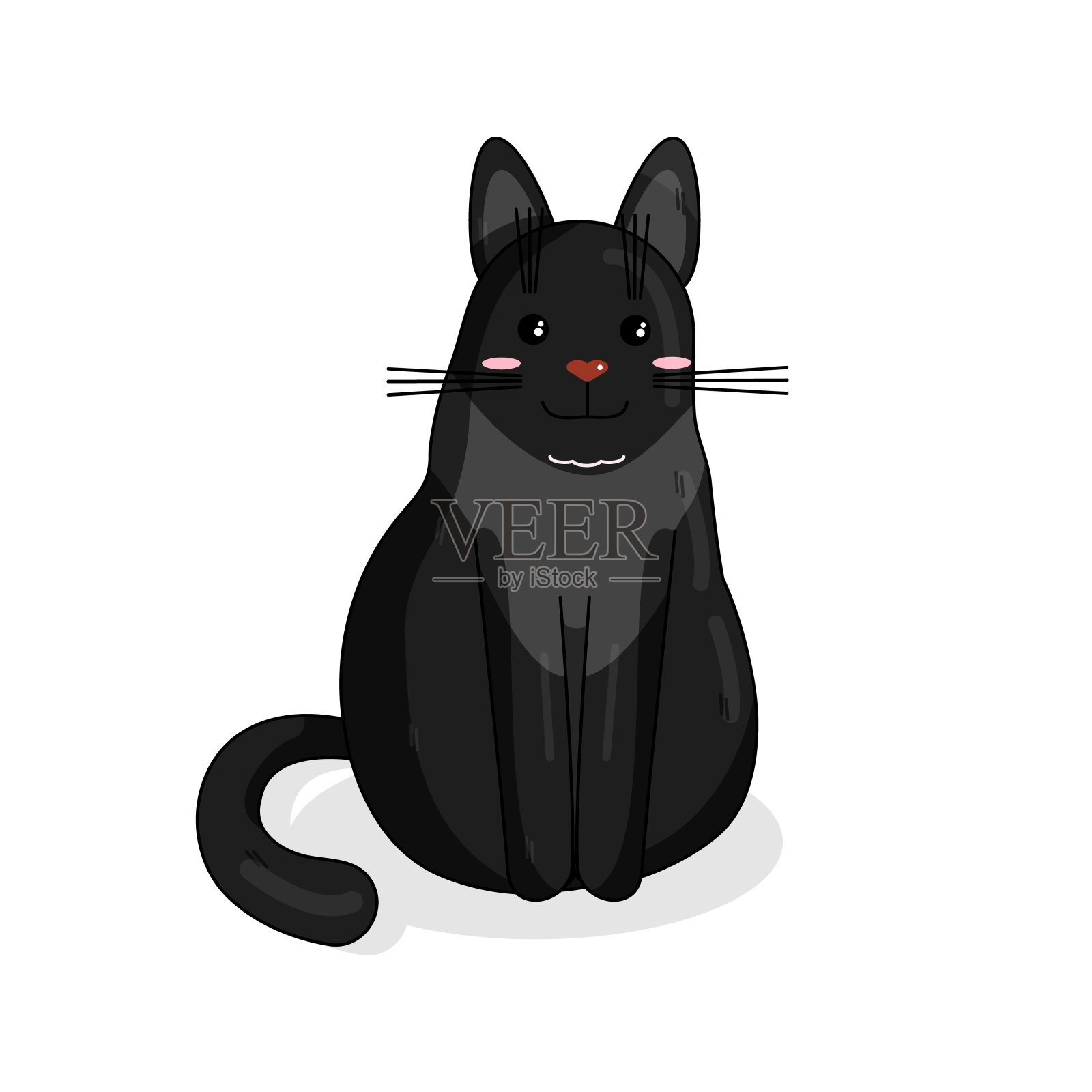 矢量特征的缅因州猫在卡哇伊风格插画图片素材