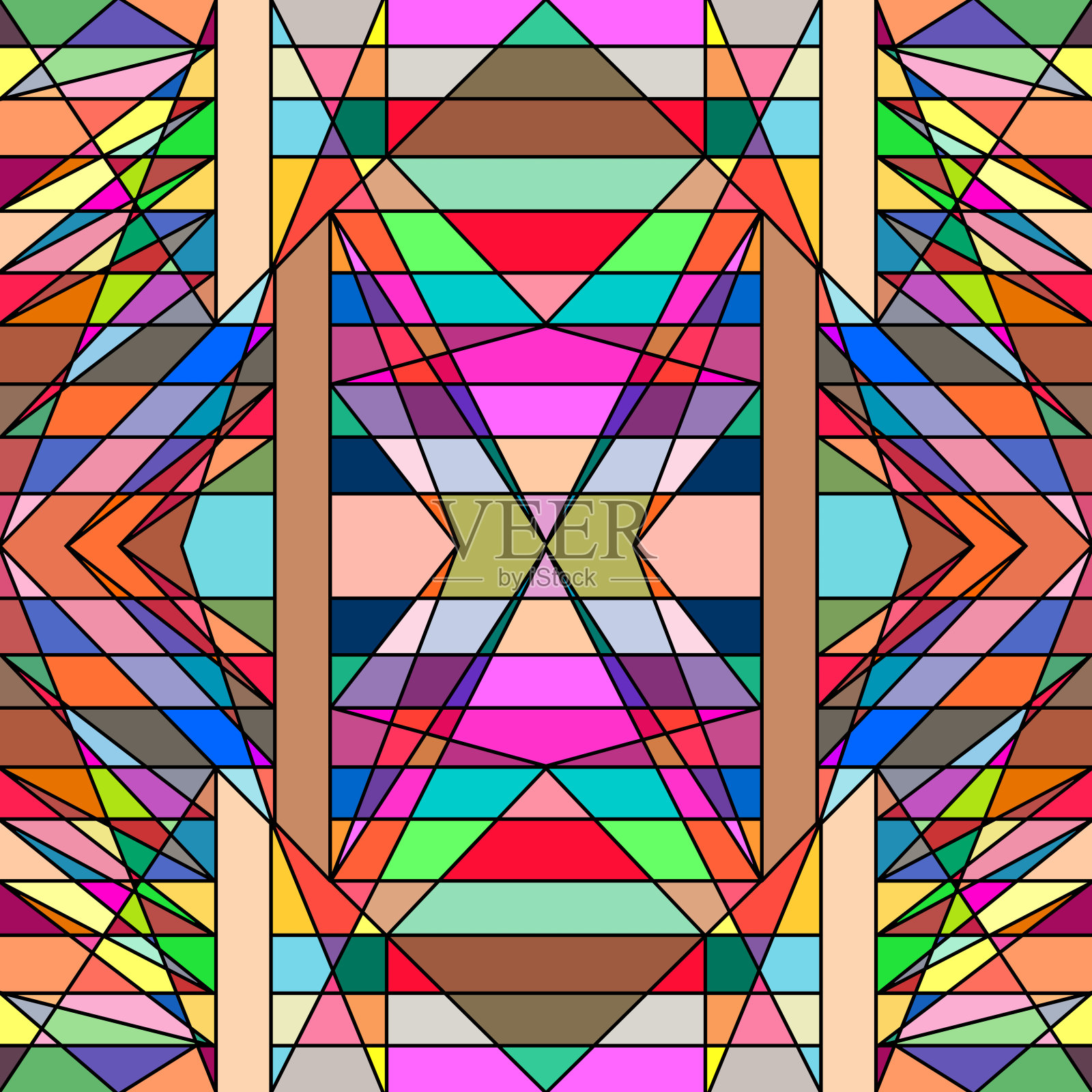 抽象的色彩和创意几何图案插画图片素材