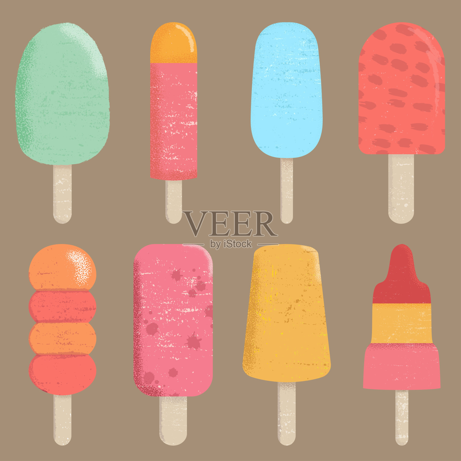 8矢量冰淇淋图标纹理插画图片素材