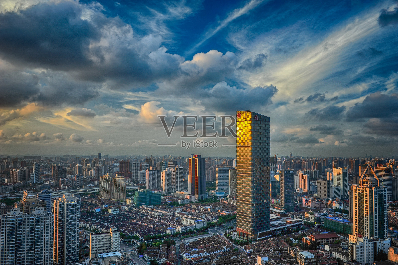 上海城市景观鸟瞰图照片摄影图片