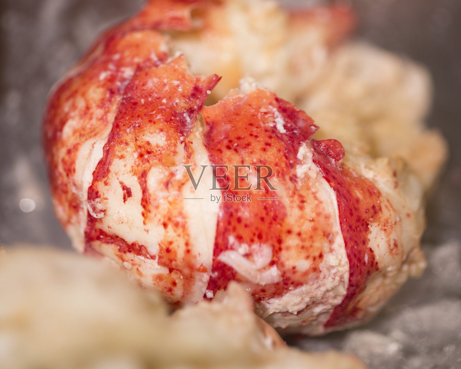 海鲜市场的新鲜熟龙虾肉照片摄影图片