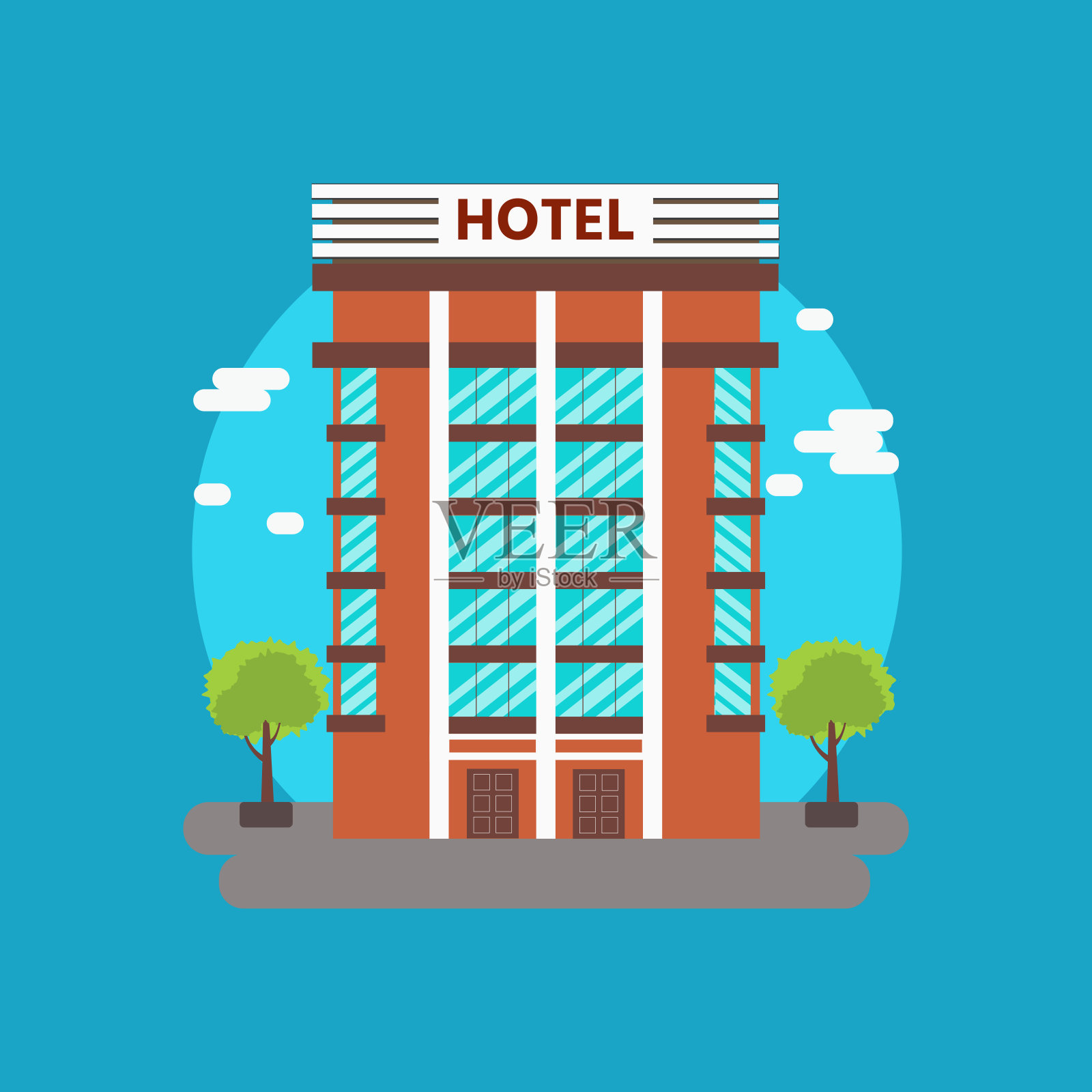 酒店服务，海报，横幅。插画图片素材