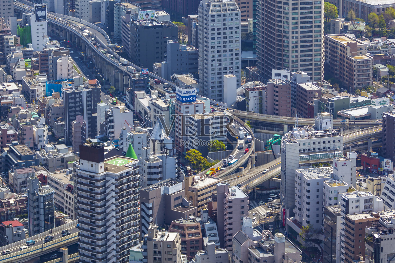 从上空俯瞰东京照片摄影图片