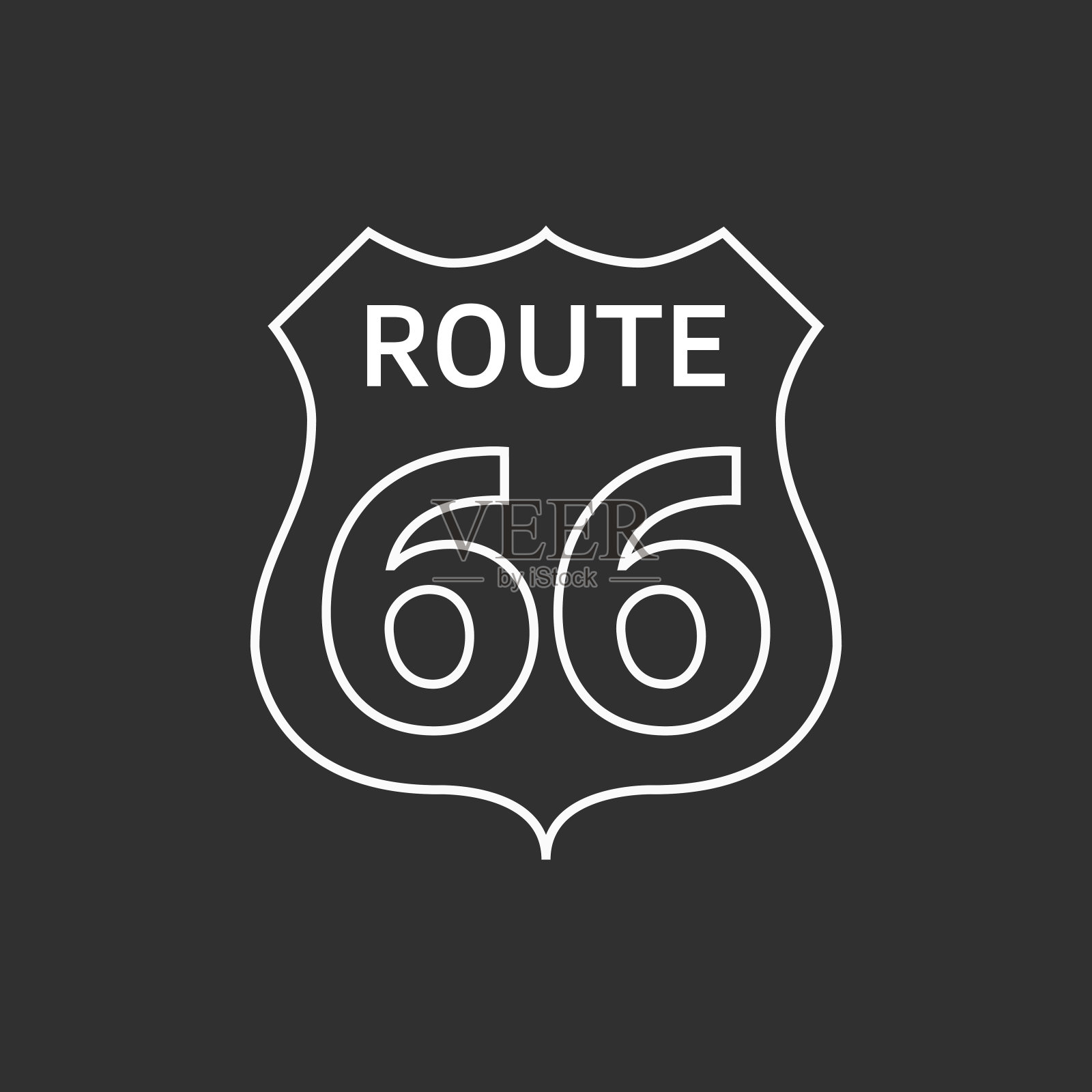 美国66号公路标志。设计元素图片