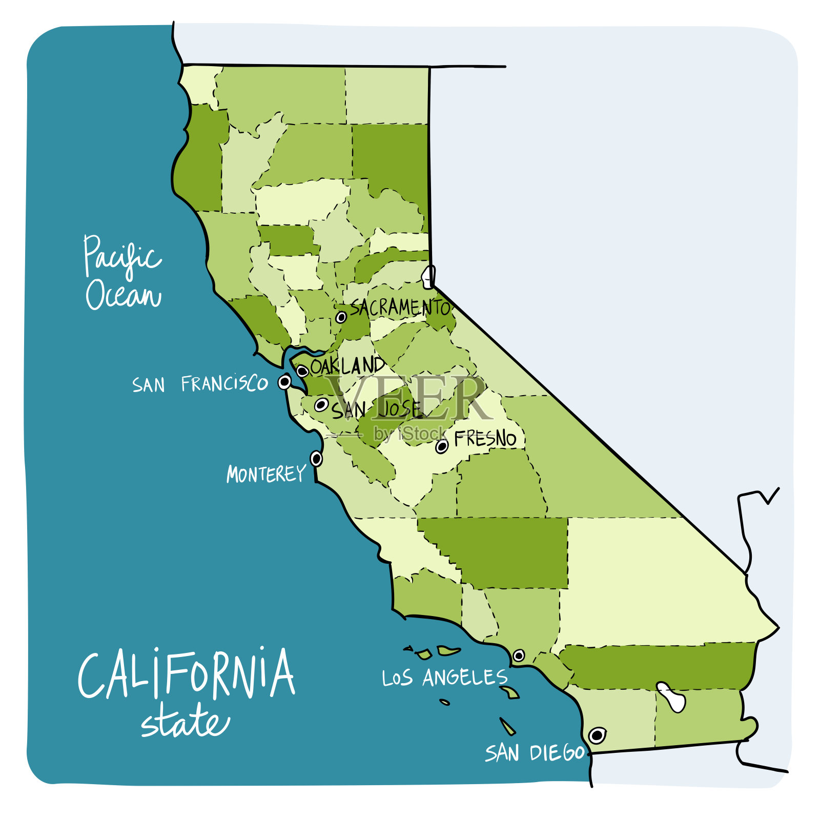 加利福尼亚州 地图 地理 - 免费矢量图形Pixabay - Pixabay