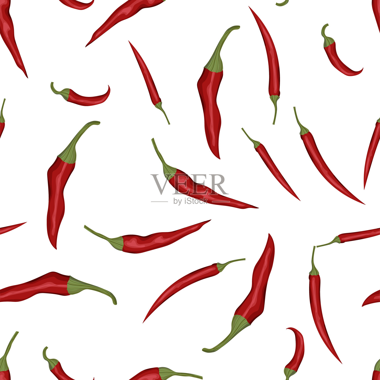 红辣椒。插画图片素材