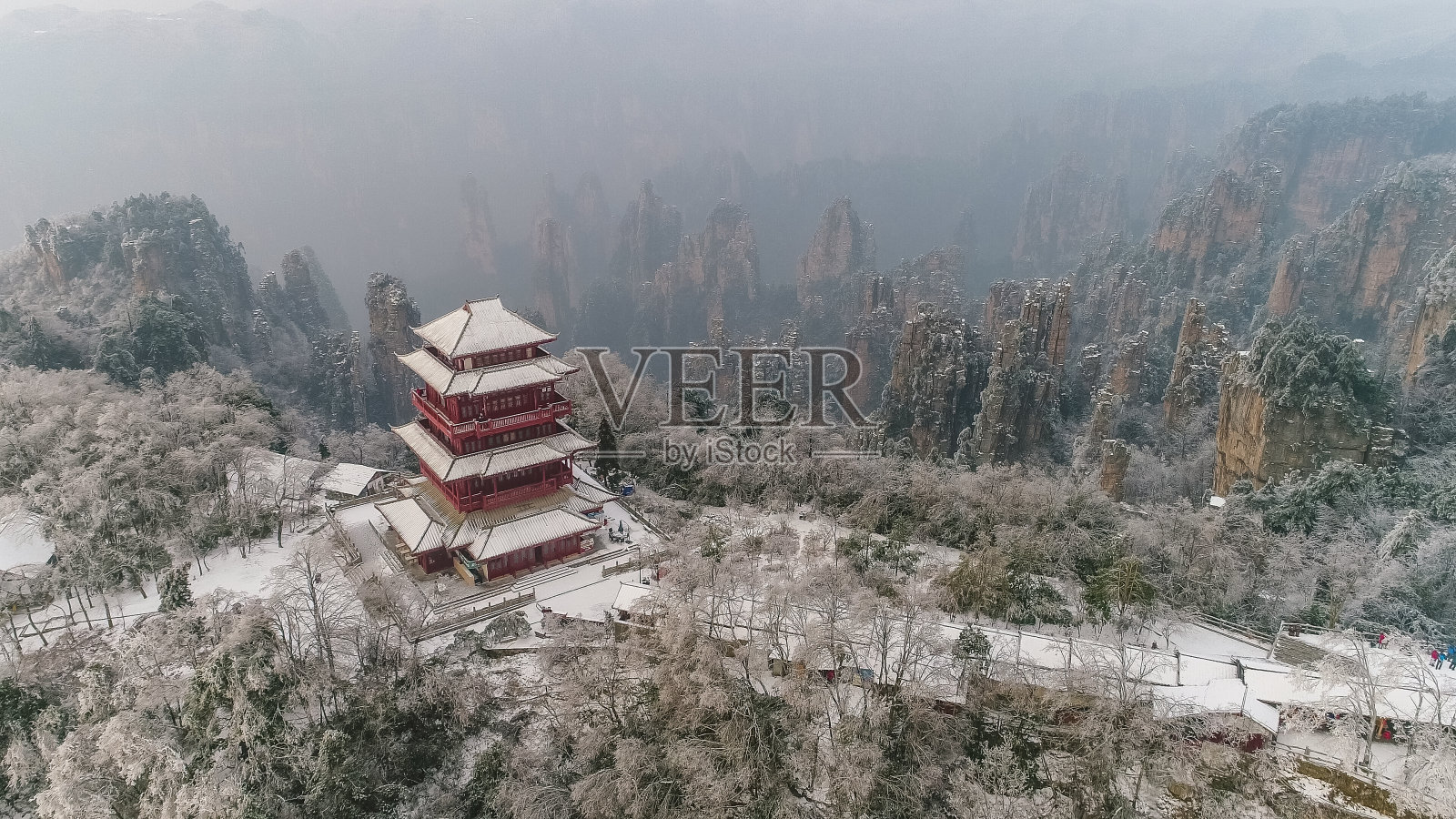 冬季的张家界国家森林公园，中国湖南照片摄影图片