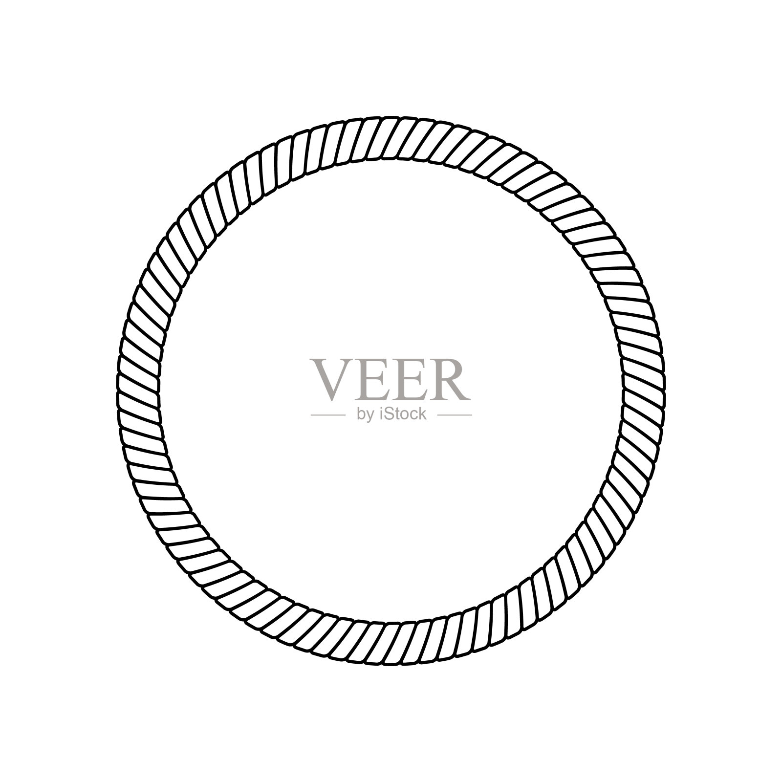 黑白圈绳架，隔离边框，航海装饰轮廓设计设计元素图片