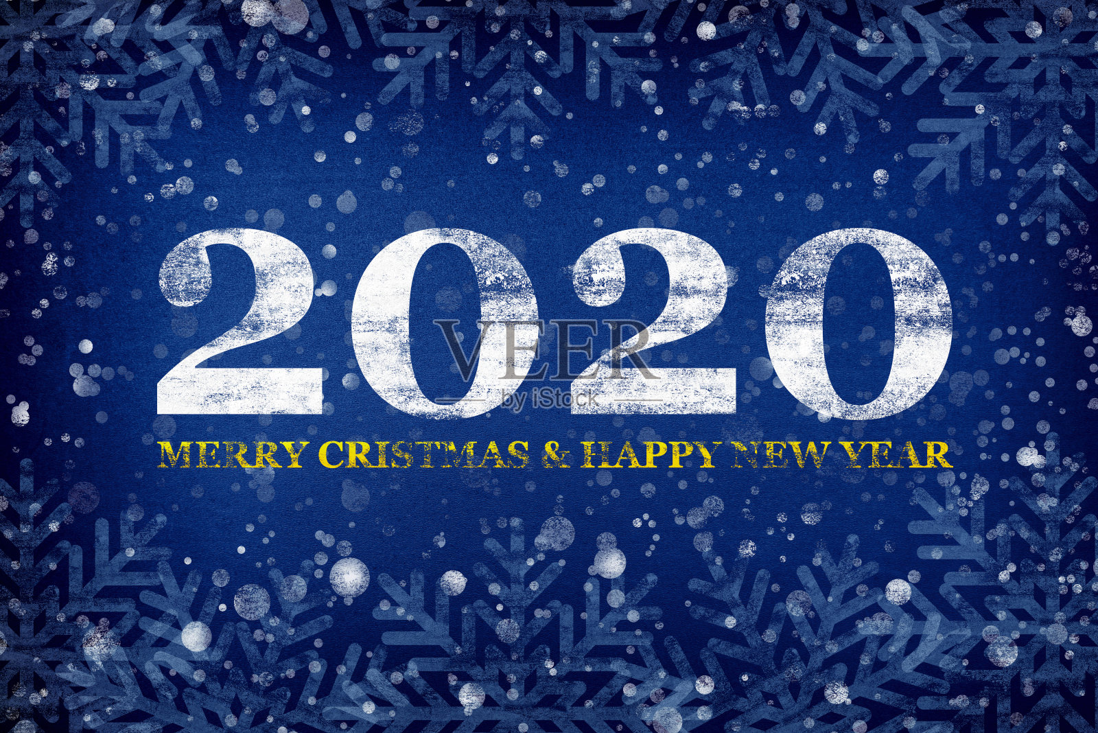 2020新年快乐背景，卡片，横幅，传单。2020年新年横幅，圣诞快乐，雪花飘。照片摄影图片
