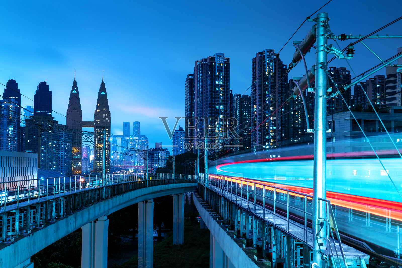 重庆城市风景与轨道交通照片摄影图片