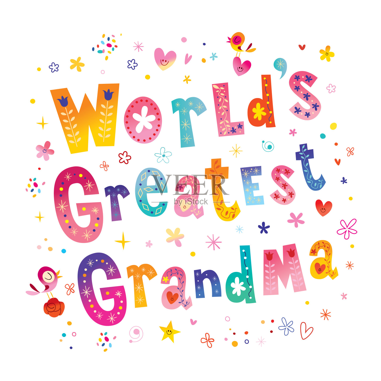 世界上最伟大的奶奶插画图片素材