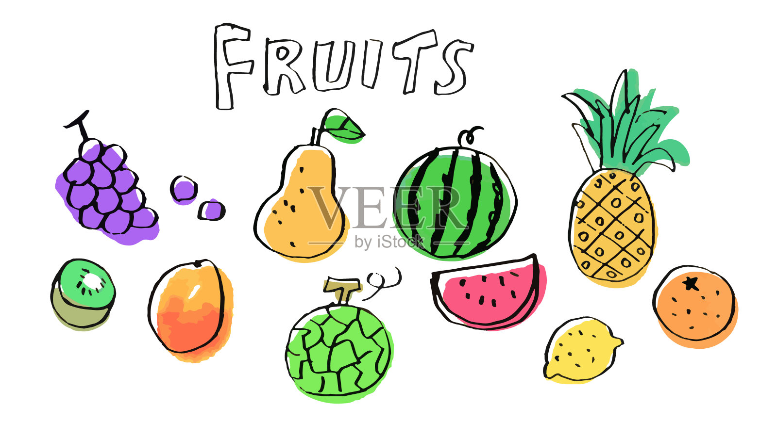 10种五颜六色的水果设计元素图片