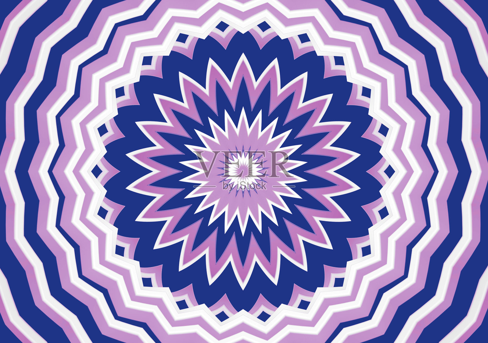 紫色，蓝色，紫色，白色的曼荼罗。东方插图。简单,简约的装饰。瑜伽，冥想，坦陀罗旗帜，卡片模板。花卉径向模式。放荡不羁的风格的花插画图片素材