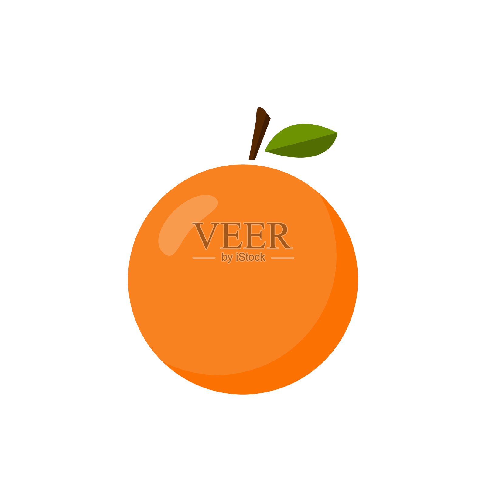 橙色水果图标矢量隔离在白色背景平面设计，标志，网站，社交媒体，移动应用程序，ui插图设计元素图片