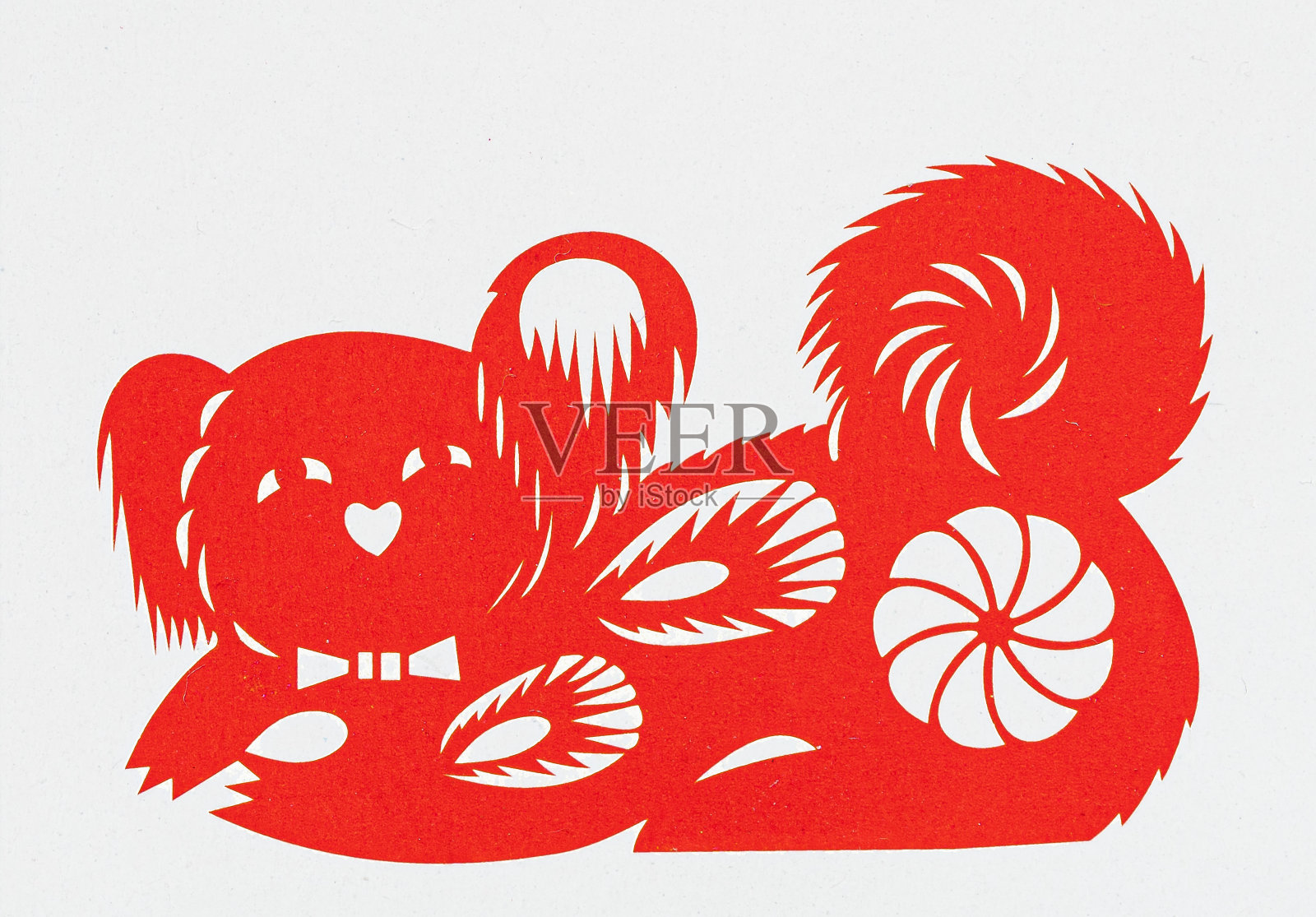中国传统剪纸，十二生肖插画图片素材