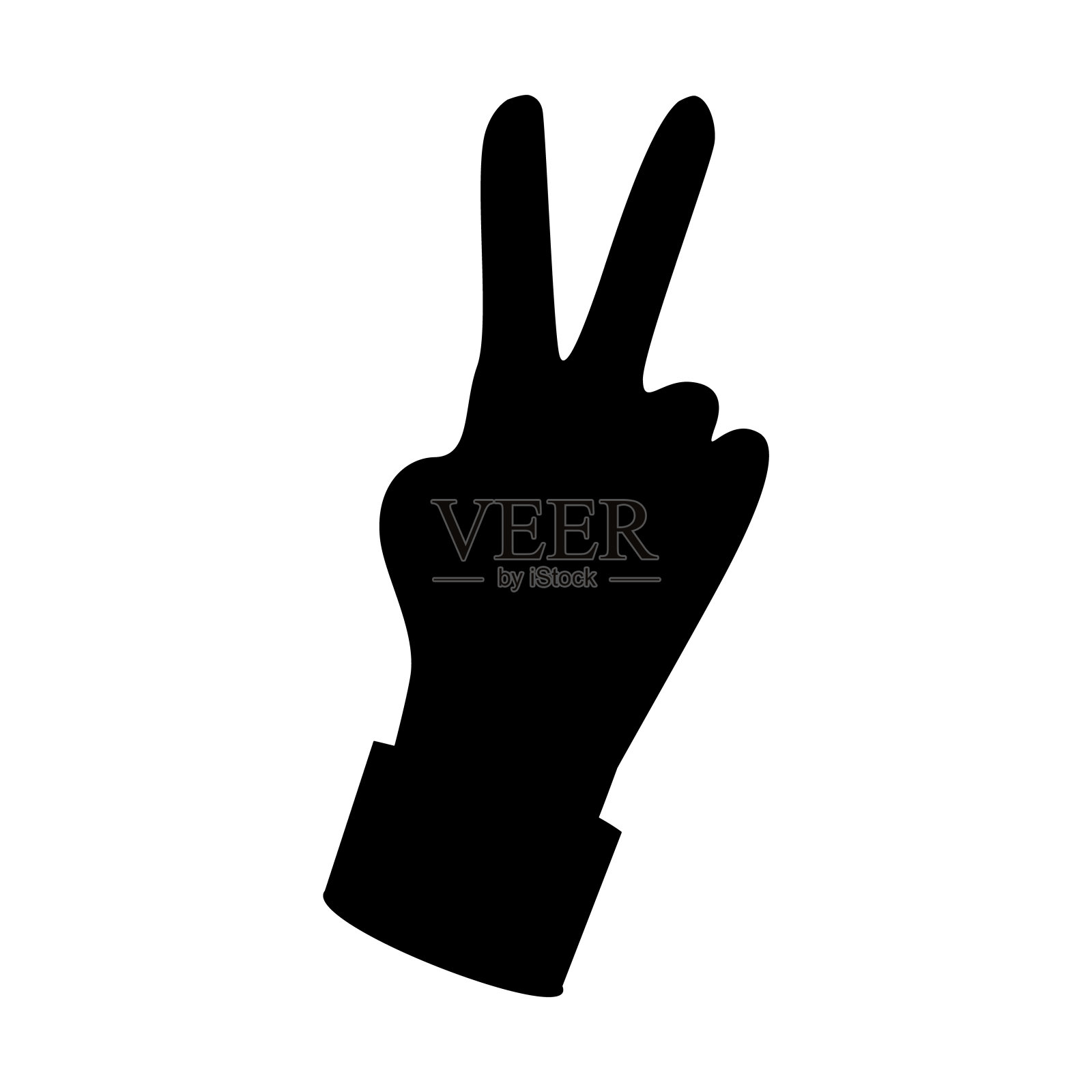 手势V表示胜利或和平平面矢量图标应用程序和网站图标素材