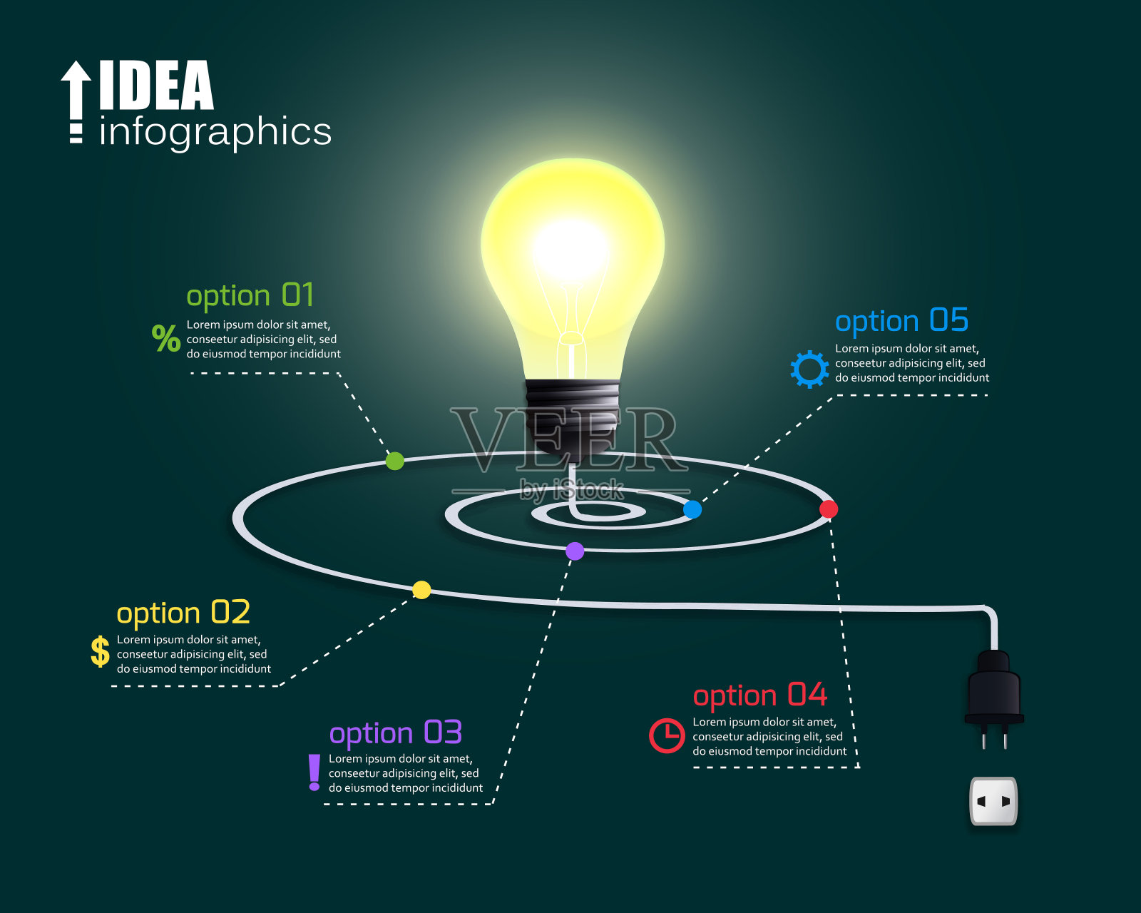 灯泡信息图表插画图片素材