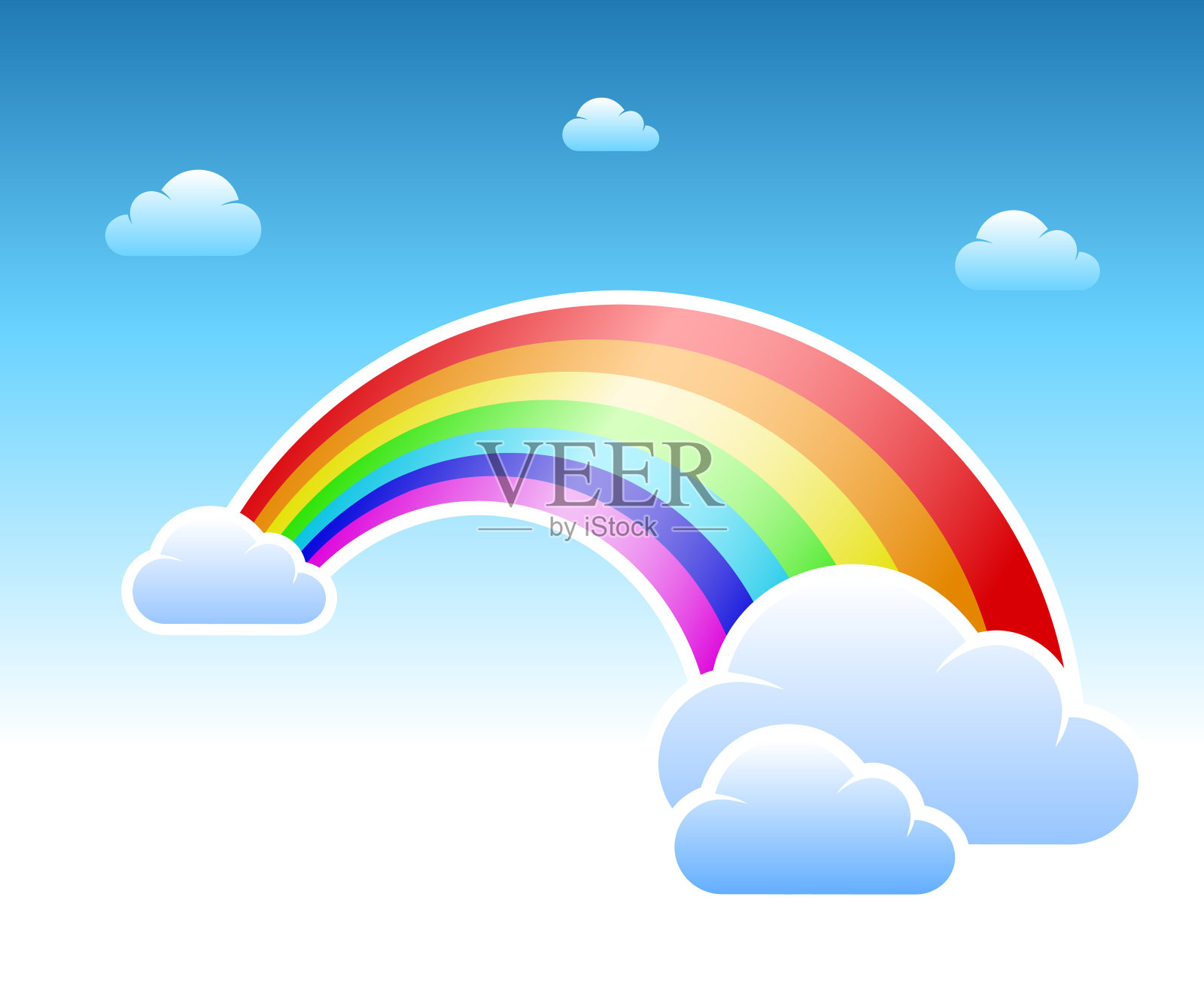 彩虹,云设计元素图片