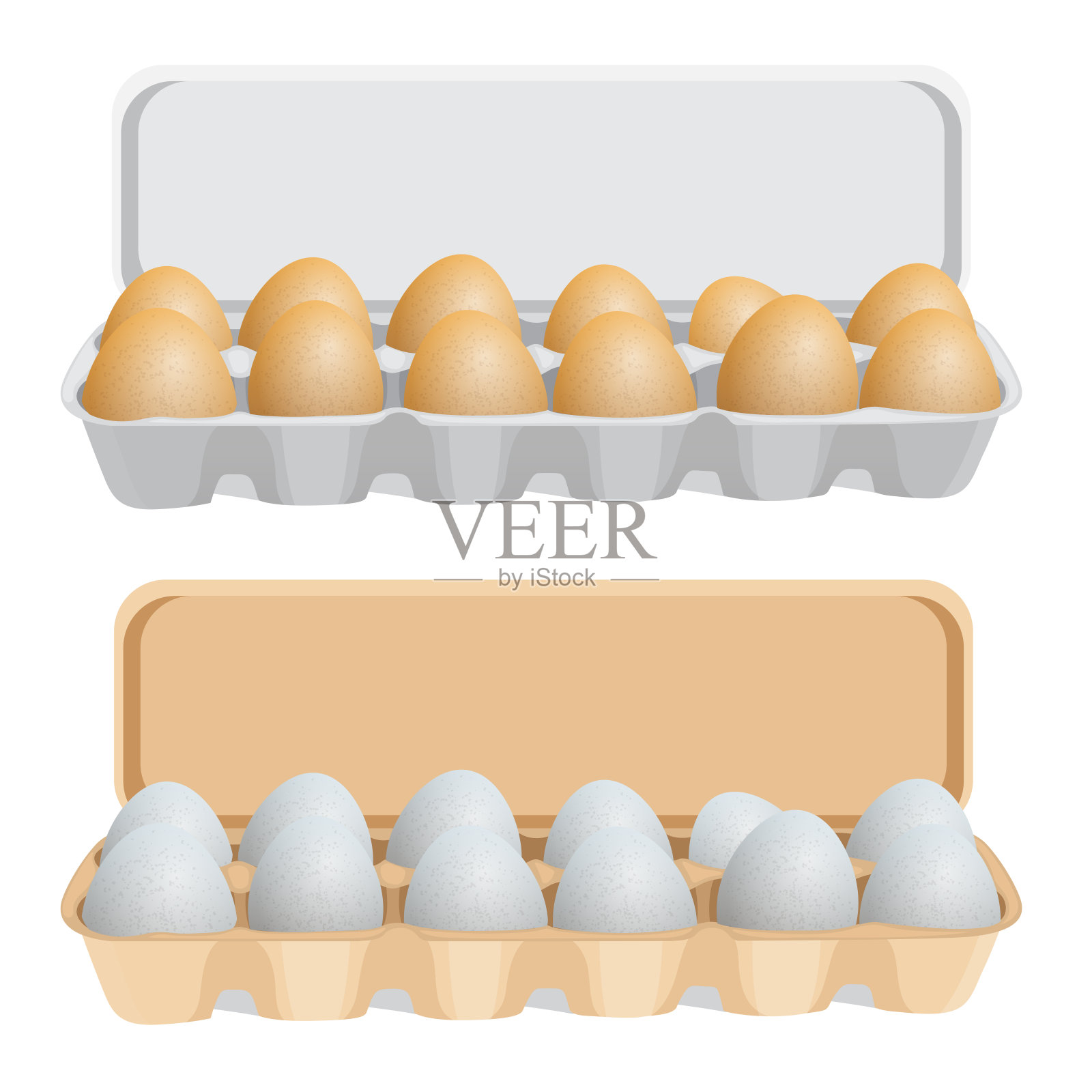 盒子里的新鲜鸡蛋插画图片素材