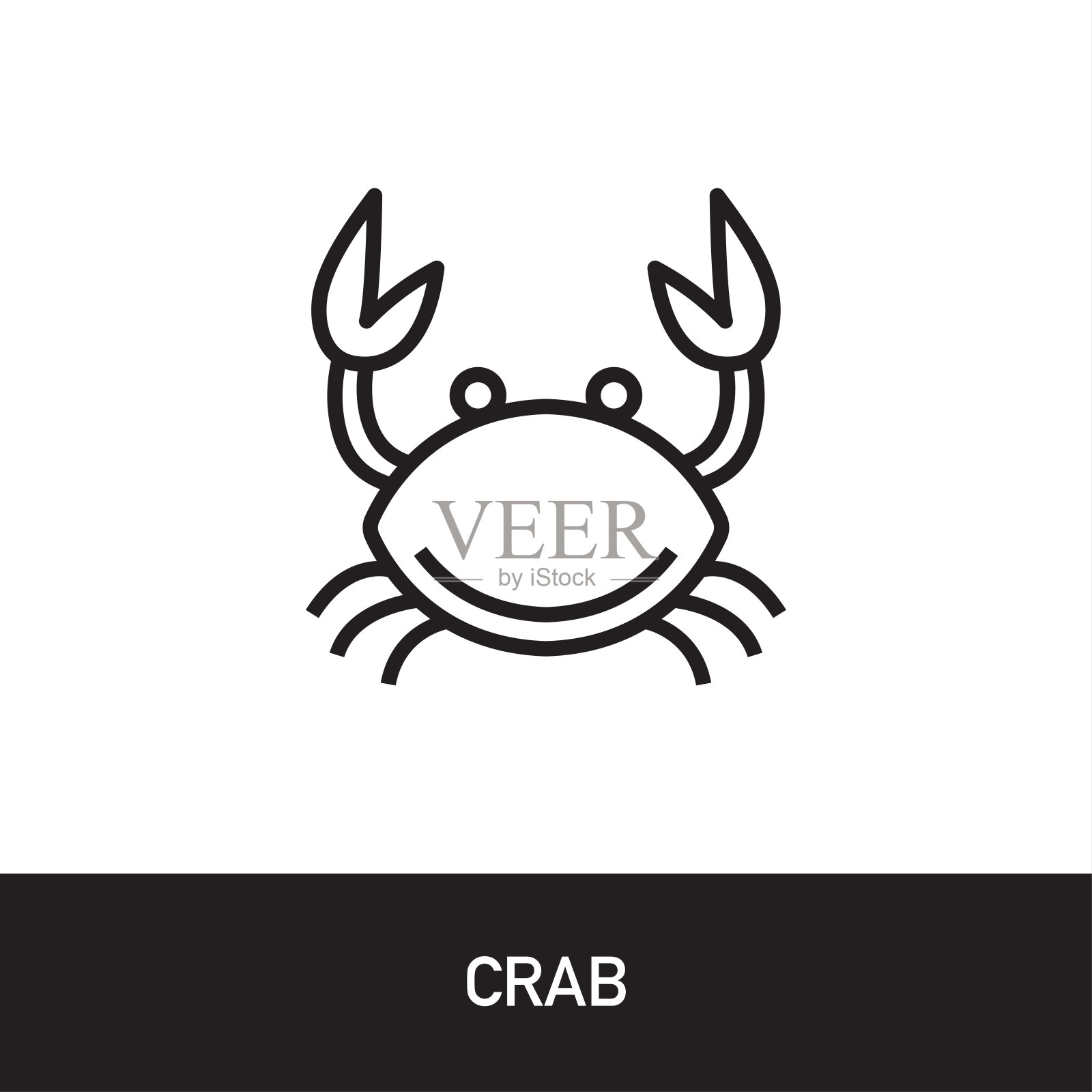 螃蟹轮廓图标设计设计元素图片
