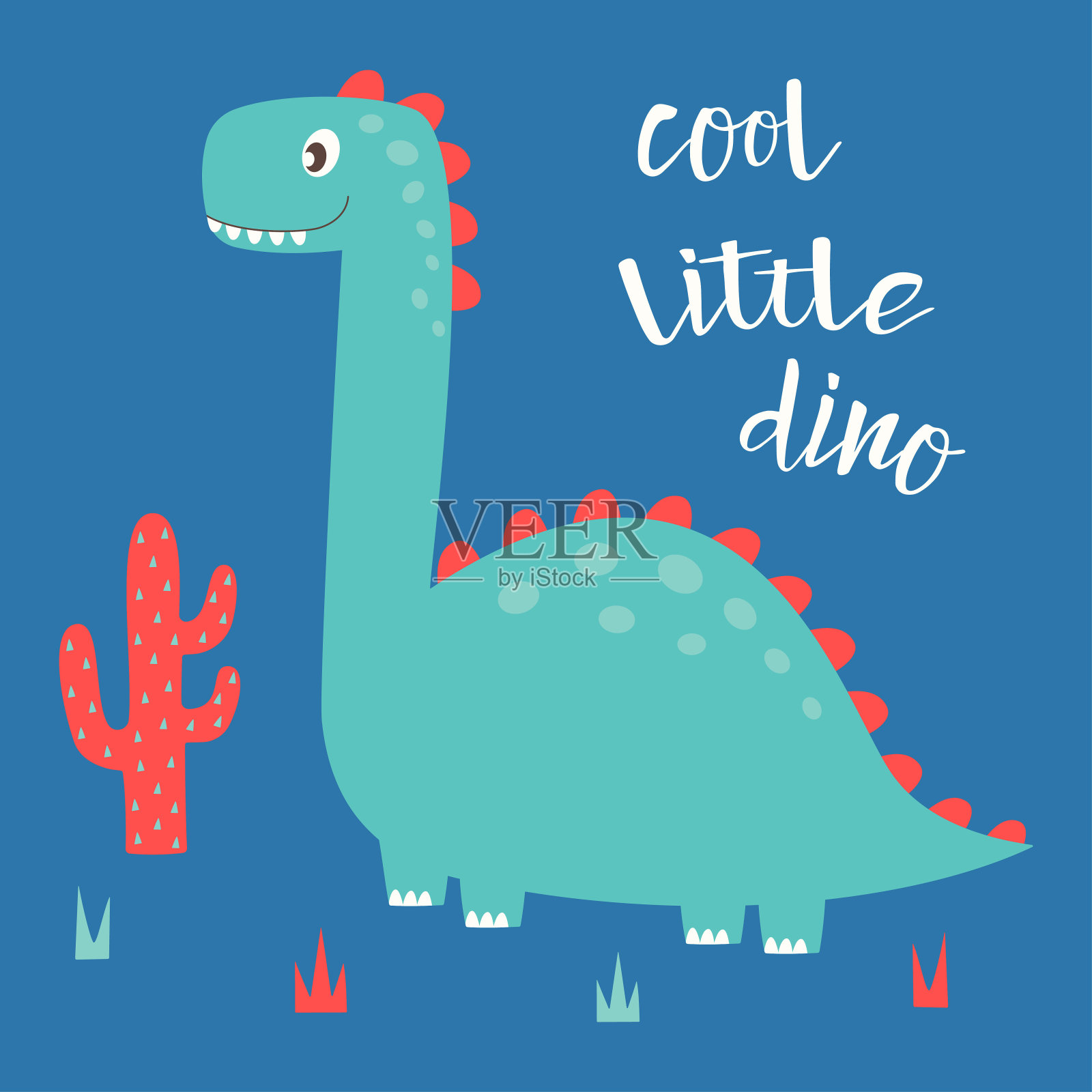 可爱的小恐龙插画图片素材