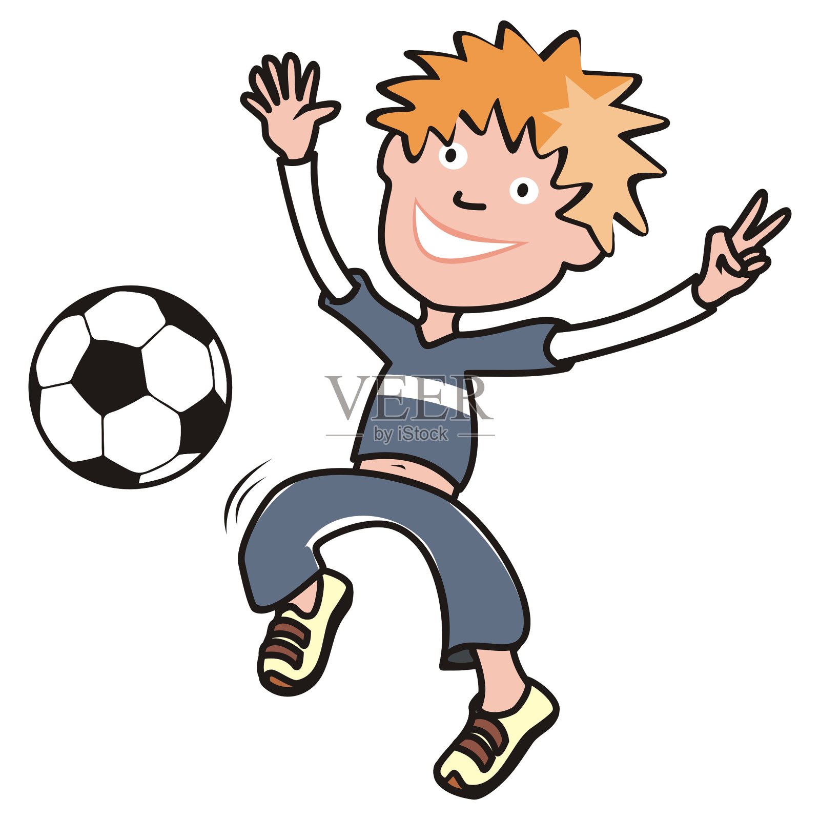 足球运动员，拿着足球的年轻人，eps。插画图片素材