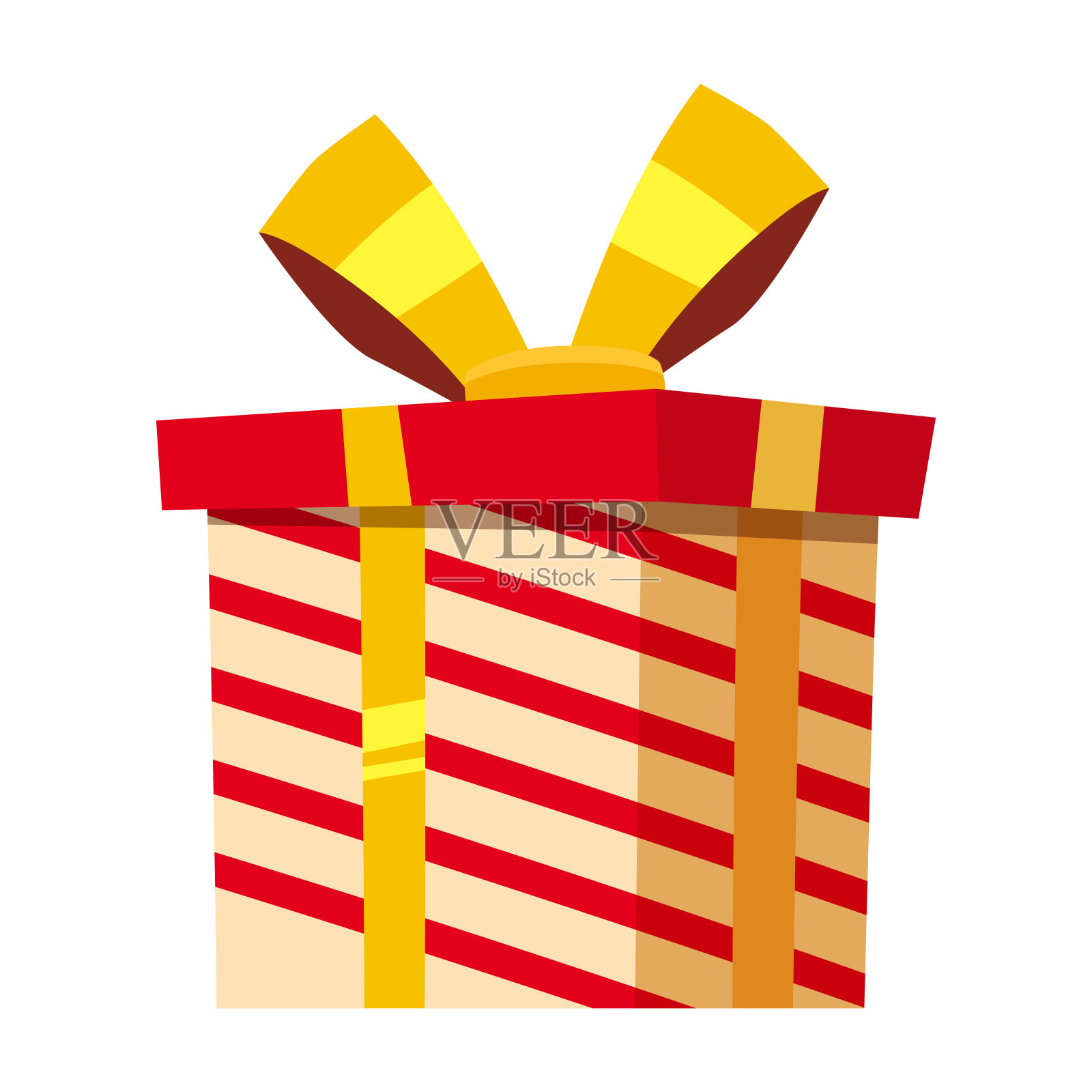 有蝴蝶结和丝带的彩色礼盒。呈现孤立的白色。销售、购物的概念。生日收藏，圣诞节收藏。矢量插图。设计元素图片