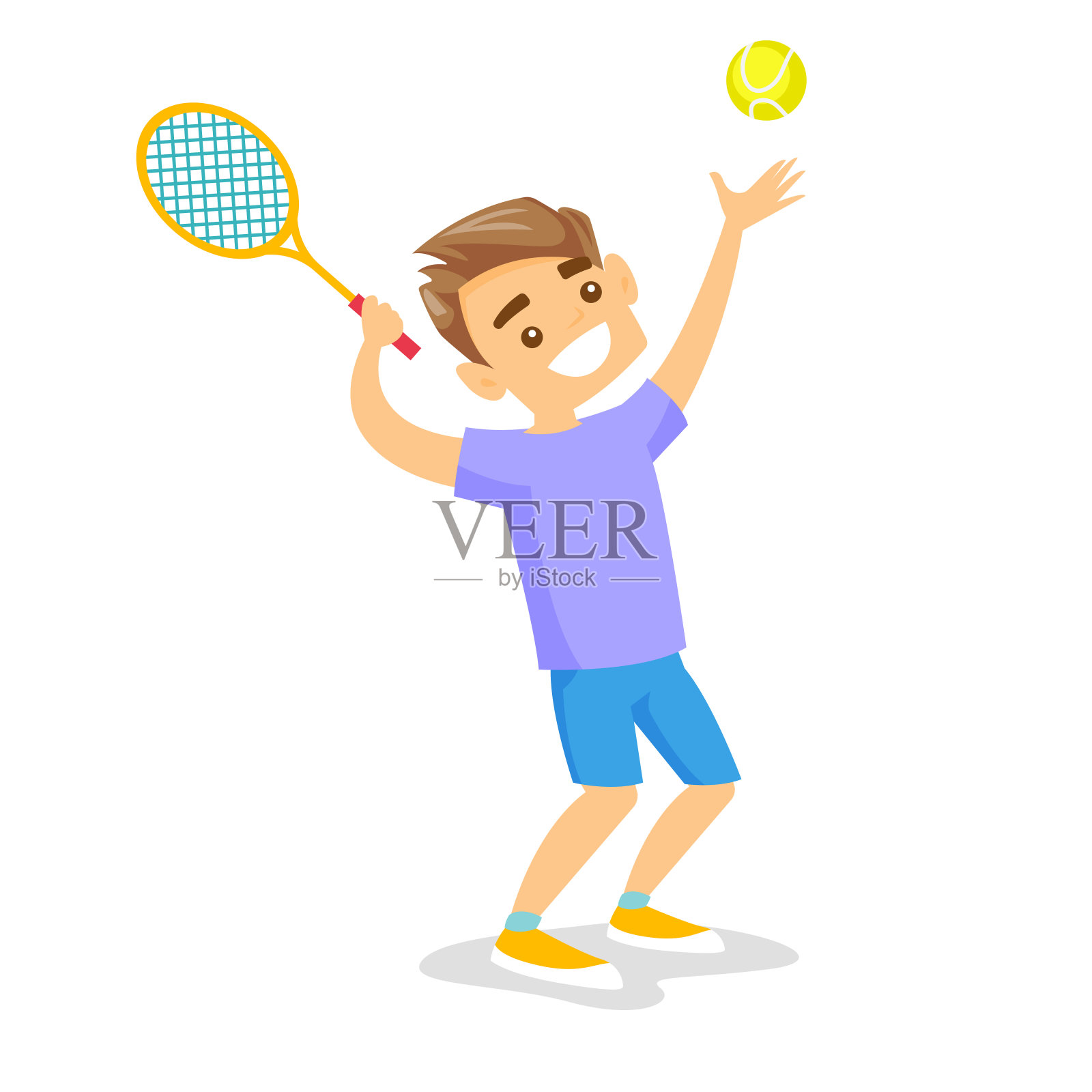 白人网球运动员打网球设计元素图片