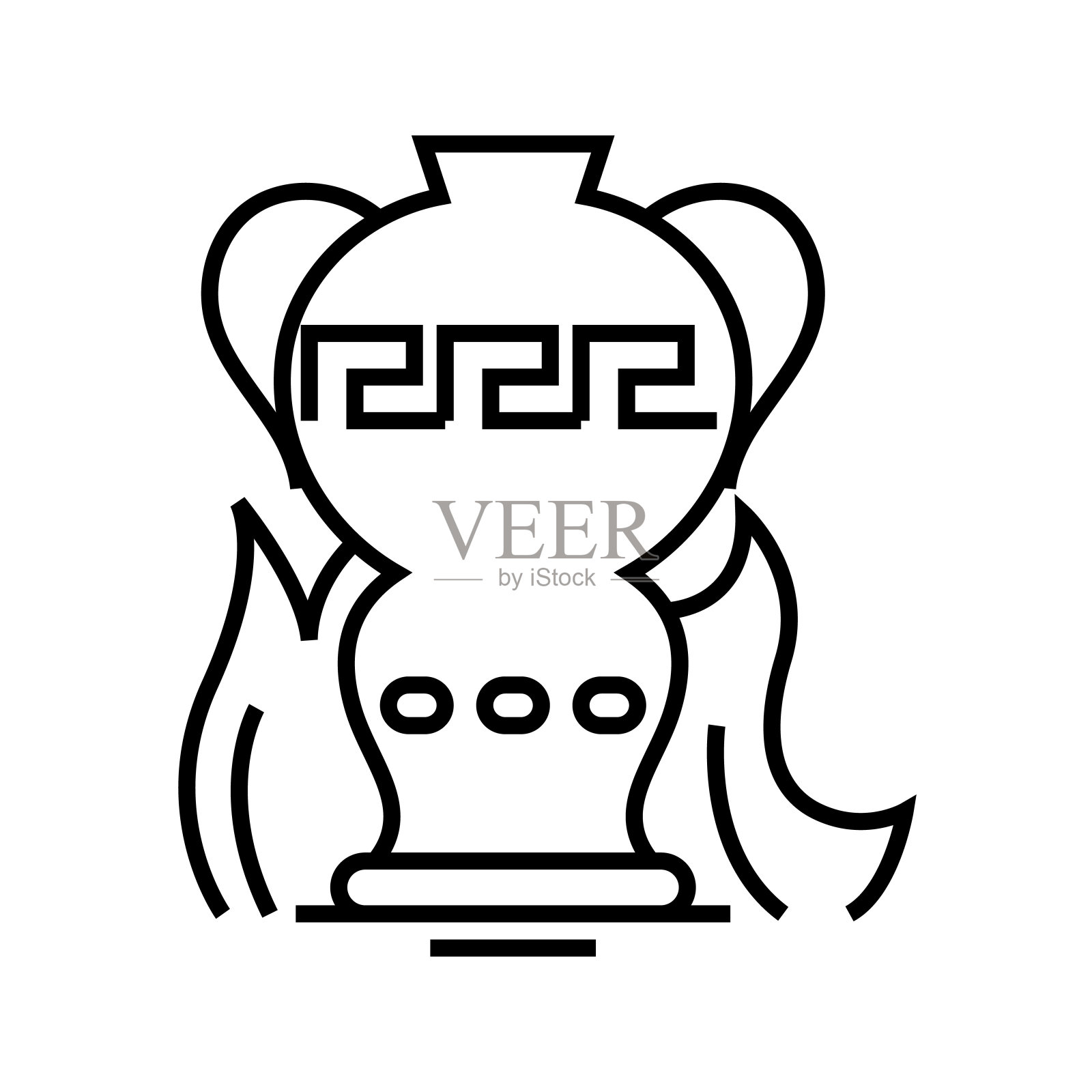创意茶壶线条图标，概念符号，轮廓矢量插图，线性符号插画图片素材