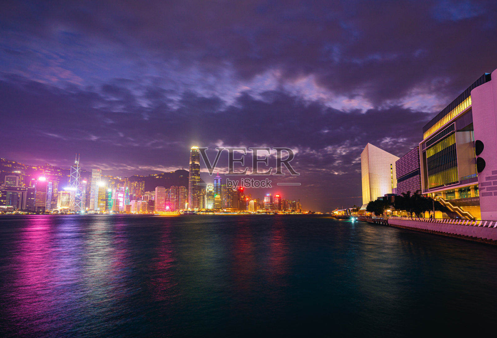 香港维多利亚港夜景照片摄影图片