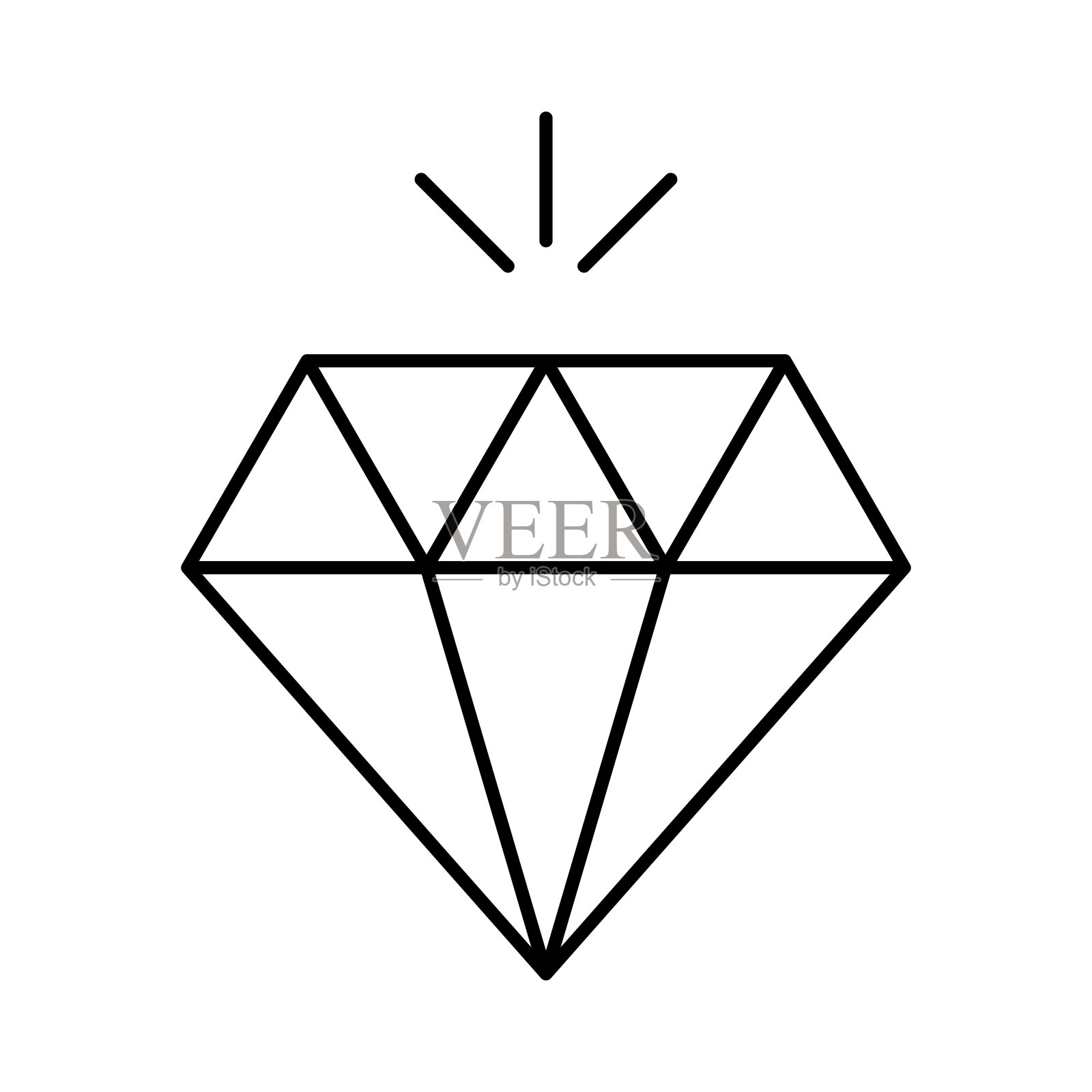 钻石行图标。移动和网络插画图片素材