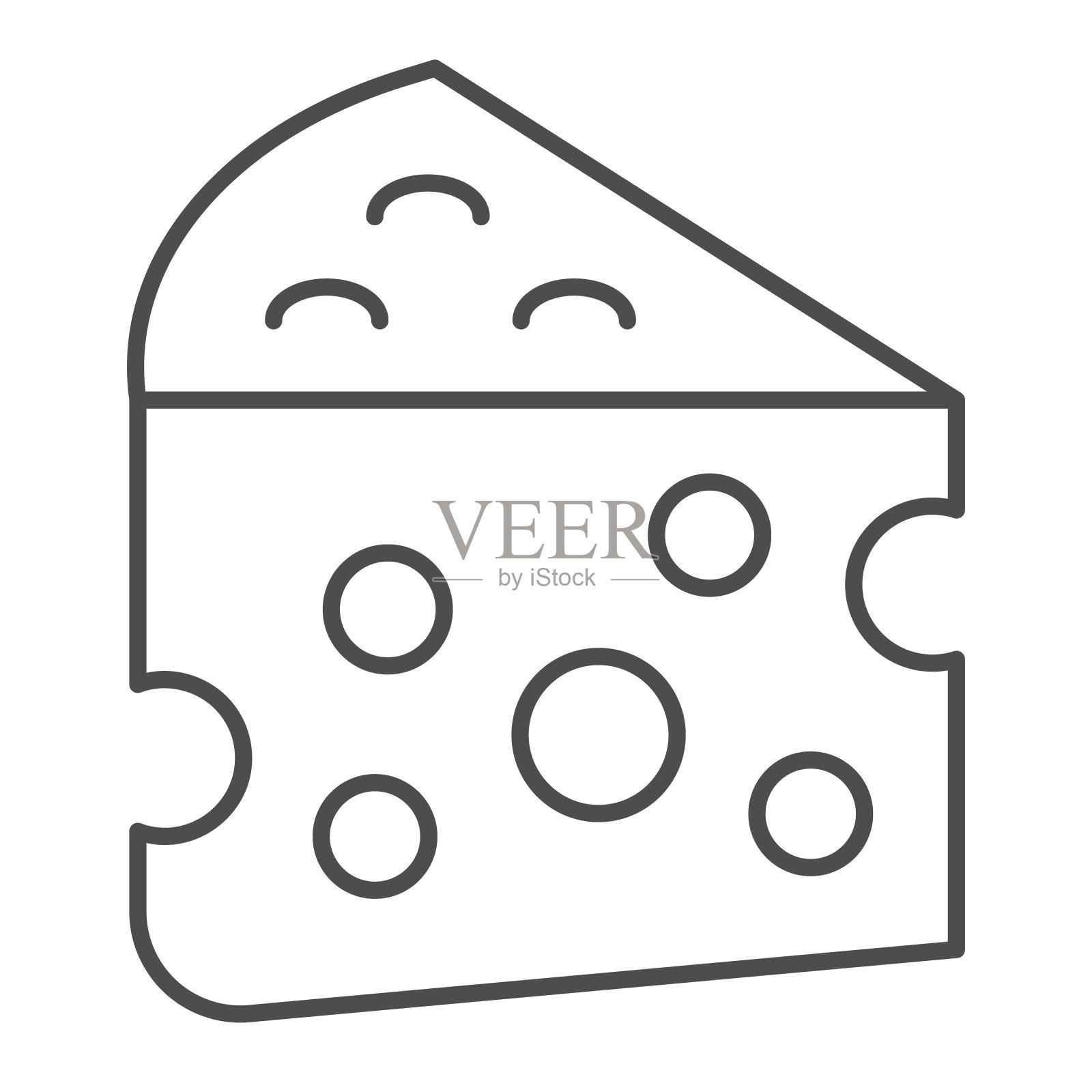 奶酪细线图标。牛奶食物载体插图孤立在白色。切达大纲风格设计，为网页和应用设计。Eps 10。图标素材