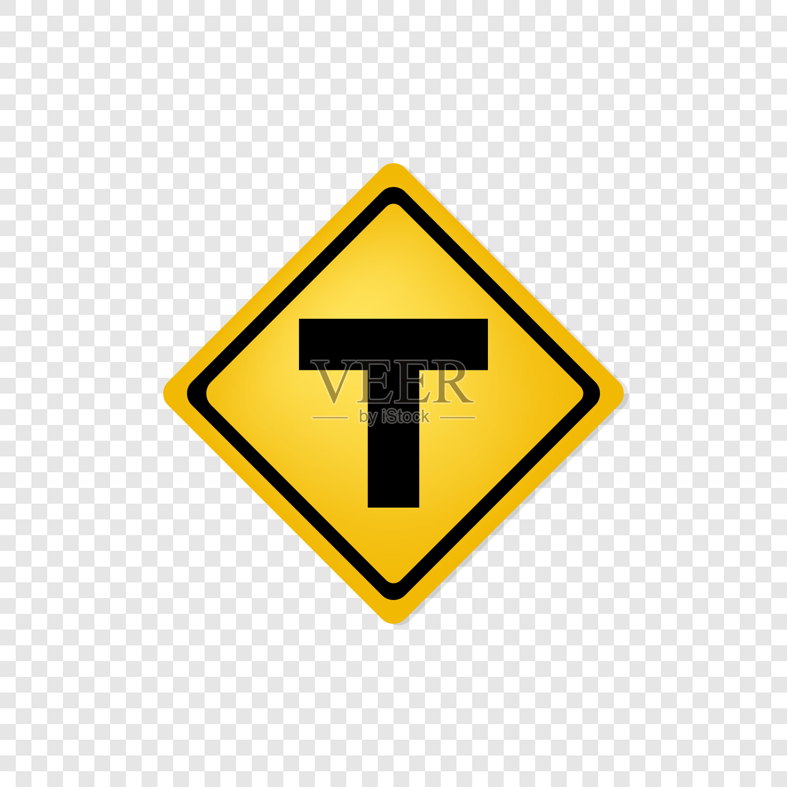 前方T字路口路标图标设计元素图片