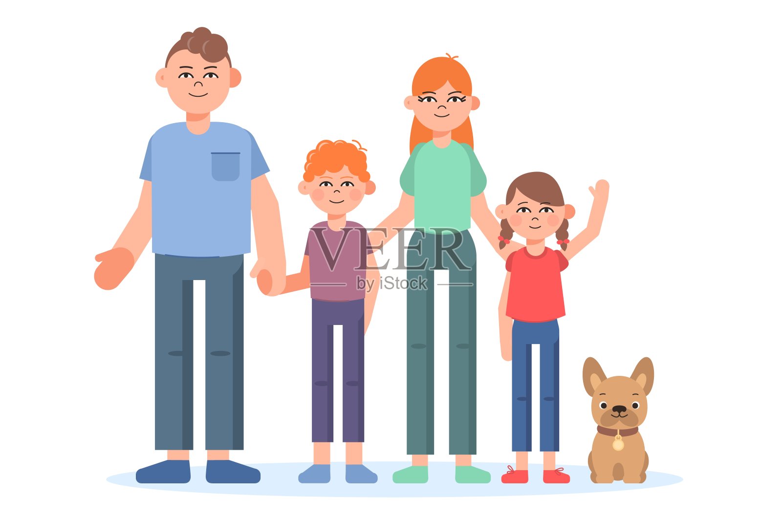 幸福的家庭角色。矢量插图在一个平坦的风格插画图片素材
